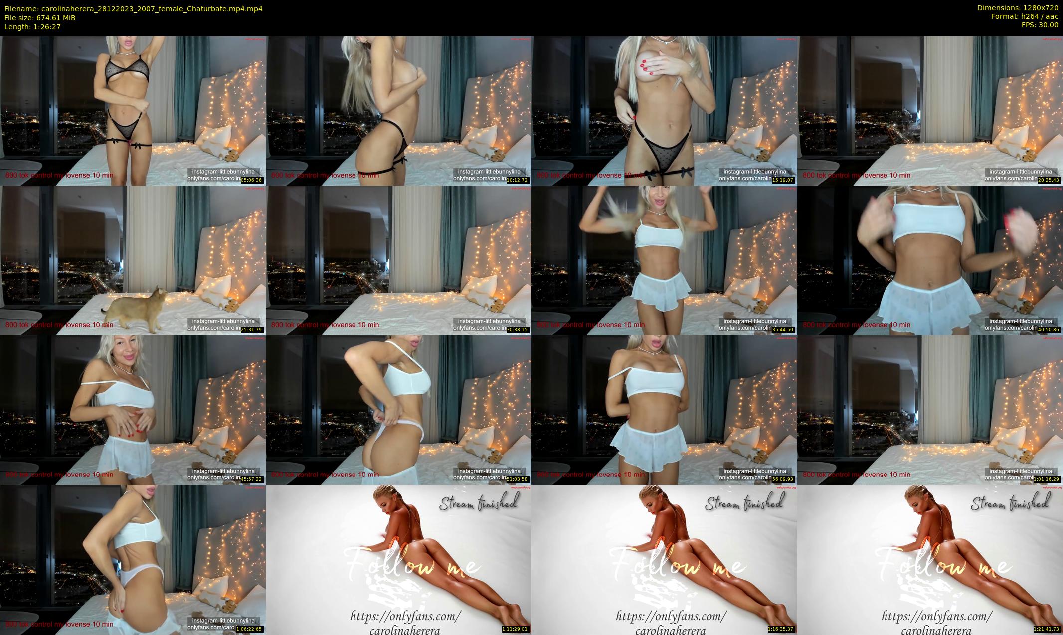 carolinaherera — 87 minute Chaturbate female cam show recording, 720p, Dec 28, 2023