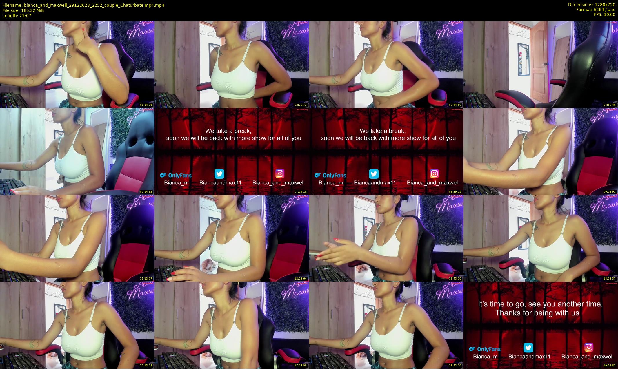 bianca_and_maxwell — 22 minute Chaturbate couple cam show recording, 720p, Dec 29, 2023