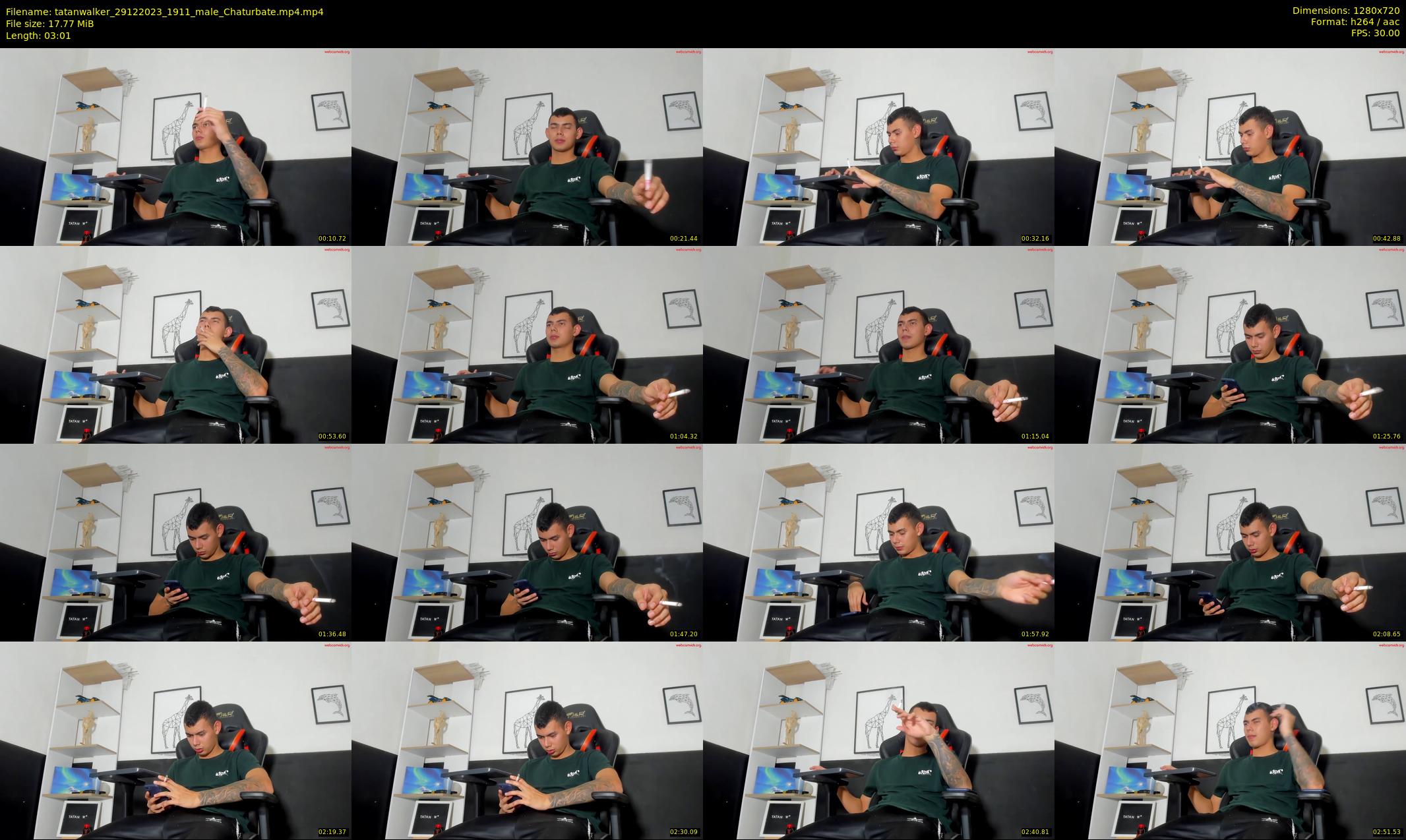 tatanwalker — 4 minute Chaturbate male cam show recording, 720p, Dec 29, 2023