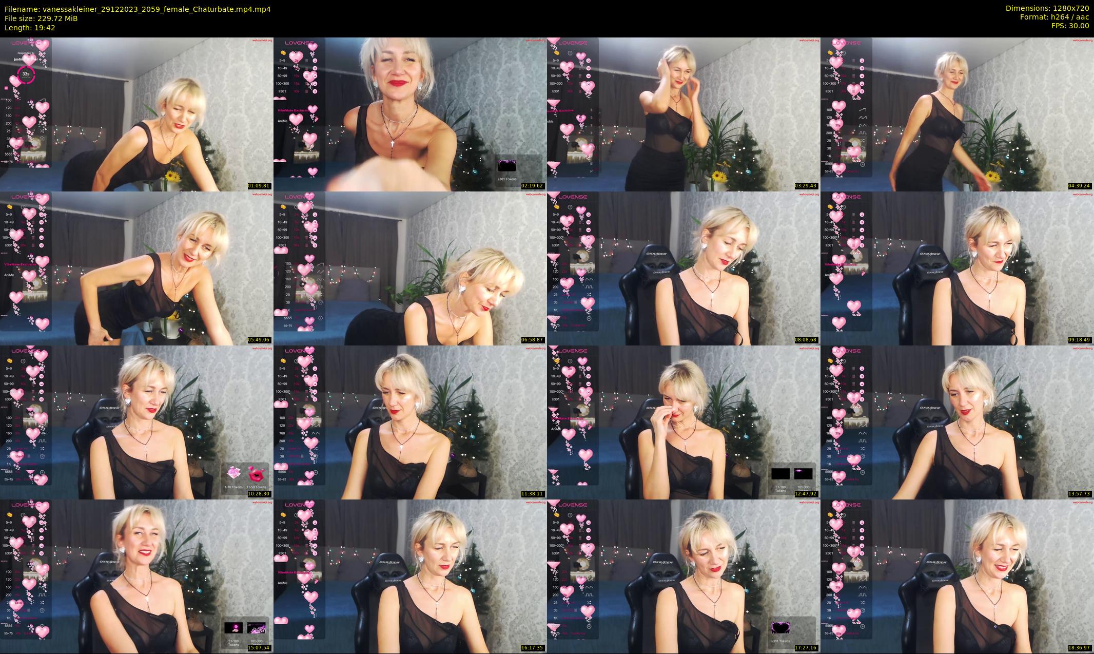 vanessakleiner — 20 minute Chaturbate female cam show recording, 720p, Dec 29, 2023