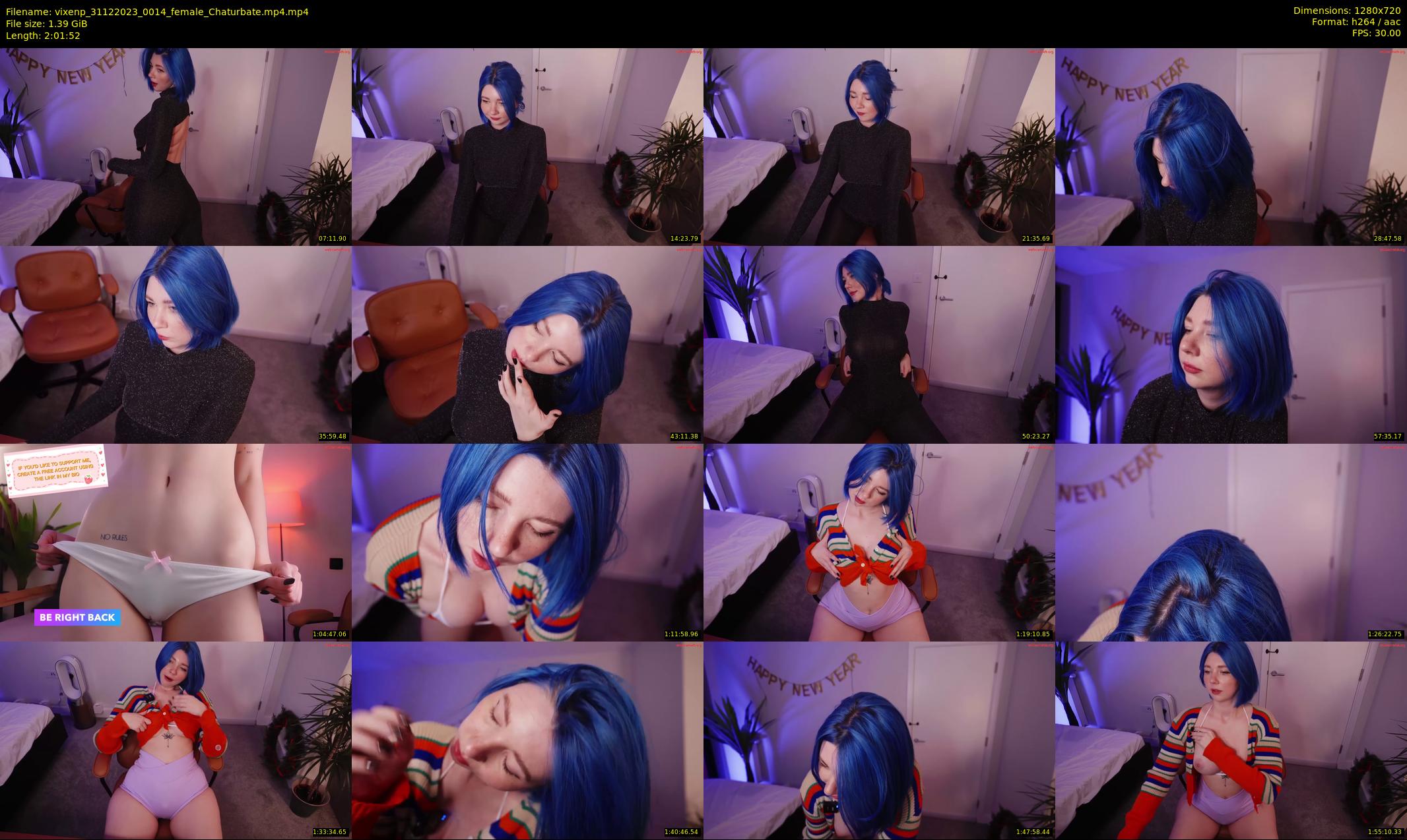 vixenp — 122 minute Chaturbate female cam show recording, 720p, Dec 31, 2023