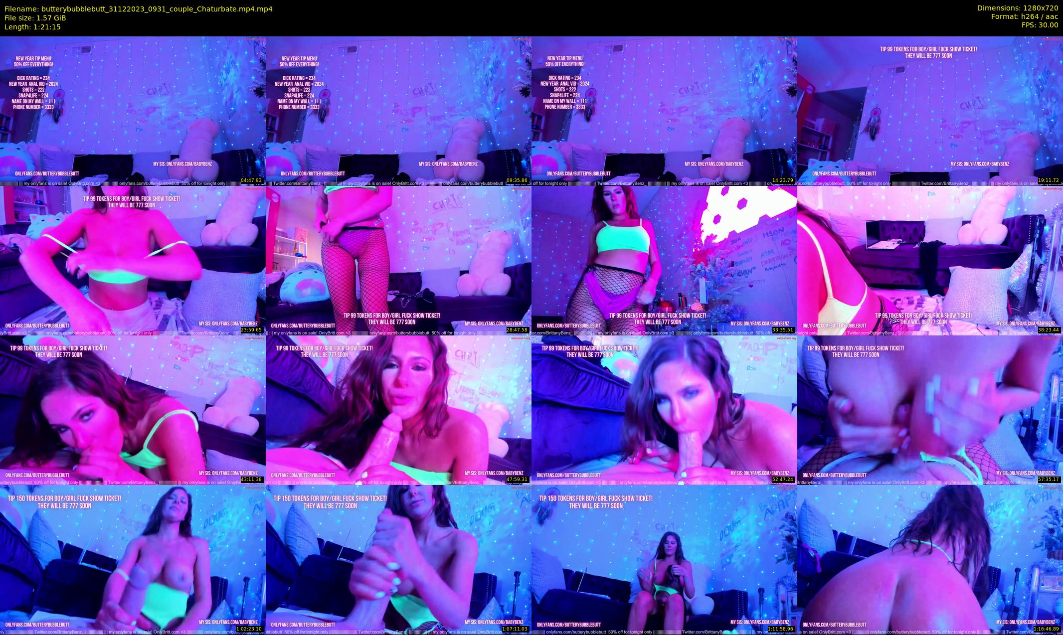 butterybubblebutt — 82 minute Chaturbate couple cam show recording, 720p, Dec 31, 2023
