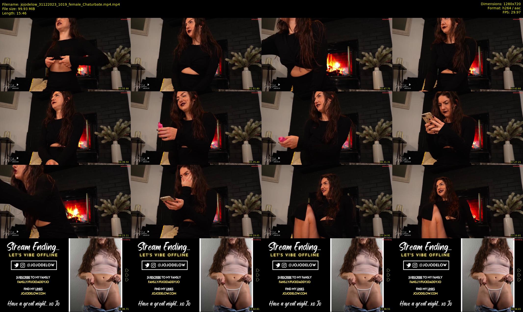 jojodelow — 16 minute Chaturbate female cam show recording, 720p, Dec 31, 2023
