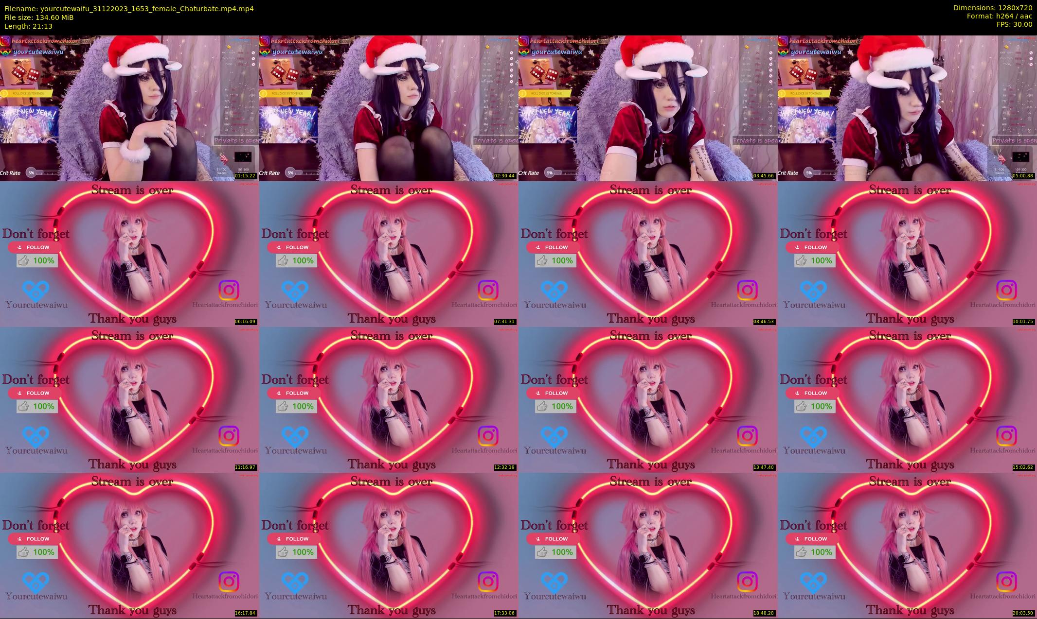 yourcutewaifu — 22 minute Chaturbate female cam show recording, 720p, Dec 31, 2023