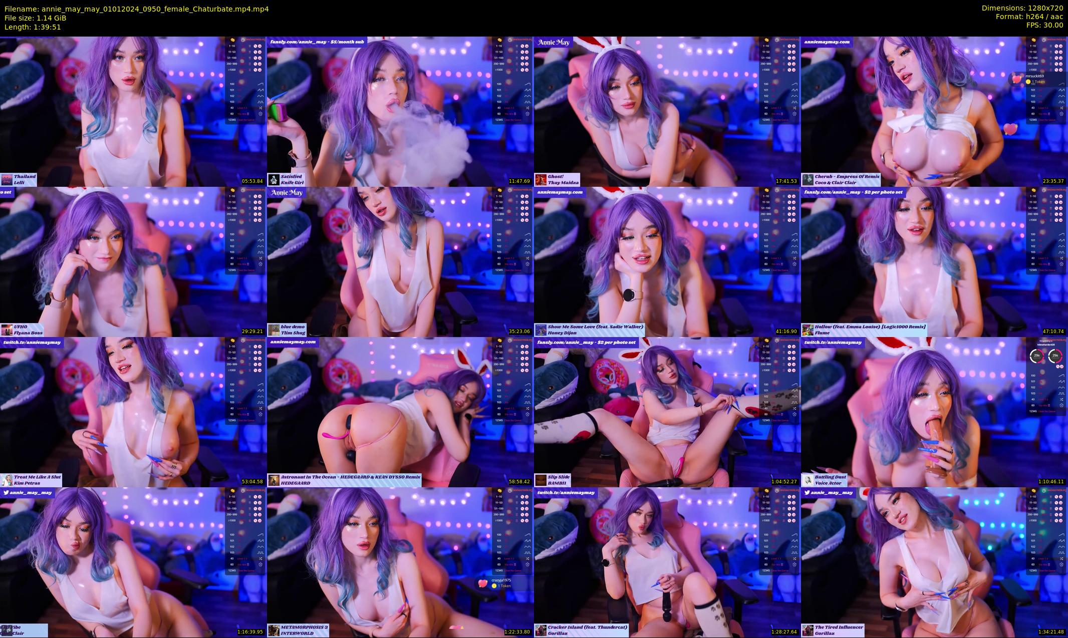 annie_may_may — 100 minute Chaturbate female cam show recording, 720p, Jan 1, 2024
