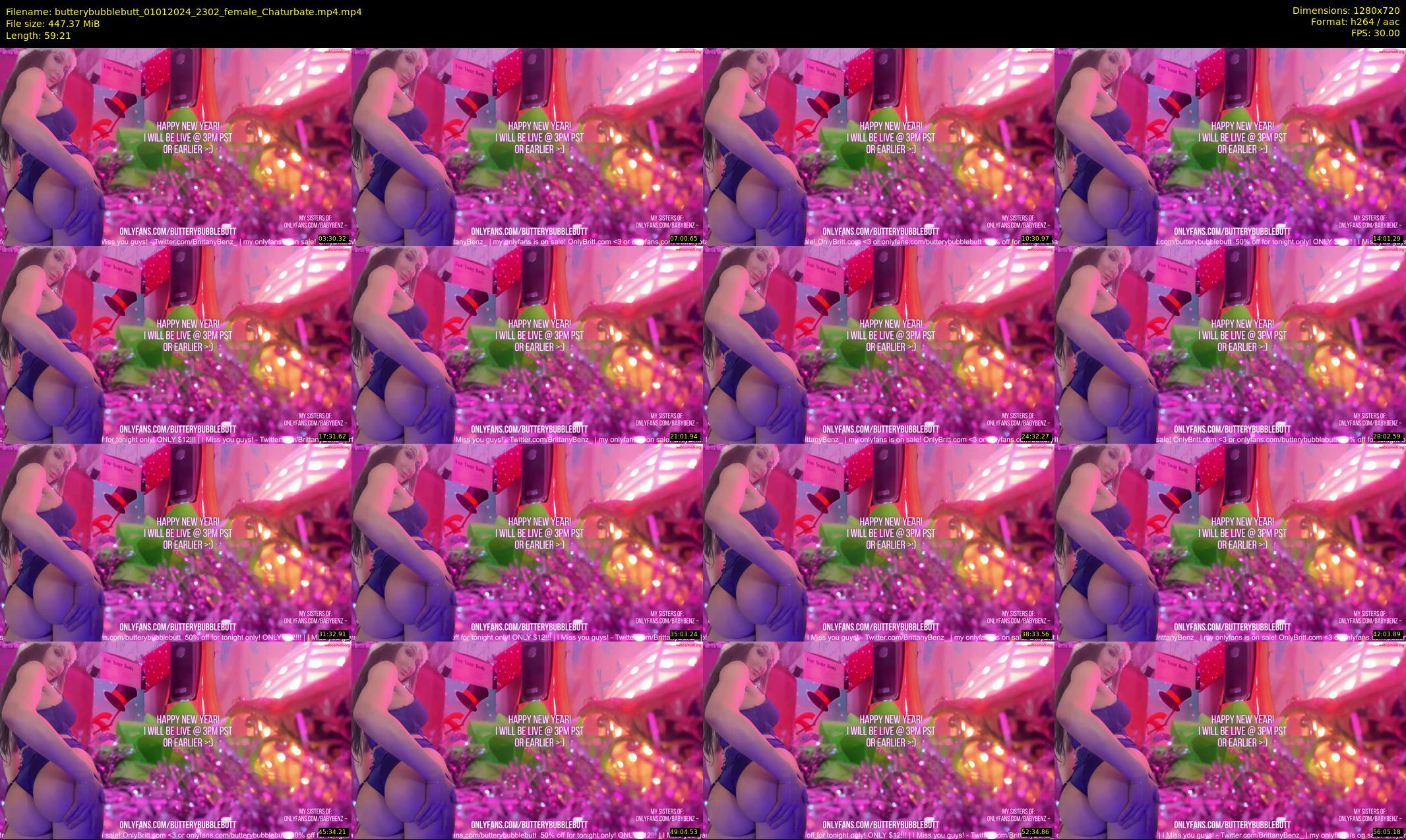 butterybubblebutt — 60 minute Chaturbate couple cam show recording, 720p, Jan 1, 2024