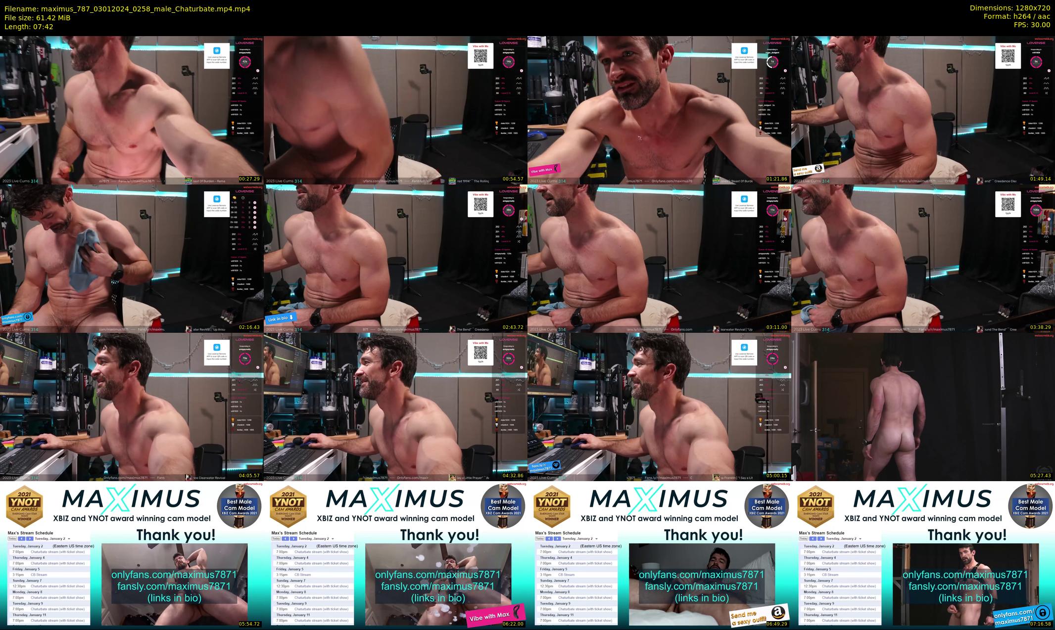 maximus_787 — 8 minute Chaturbate male cam show recording, 720p, Jan 3, 2024