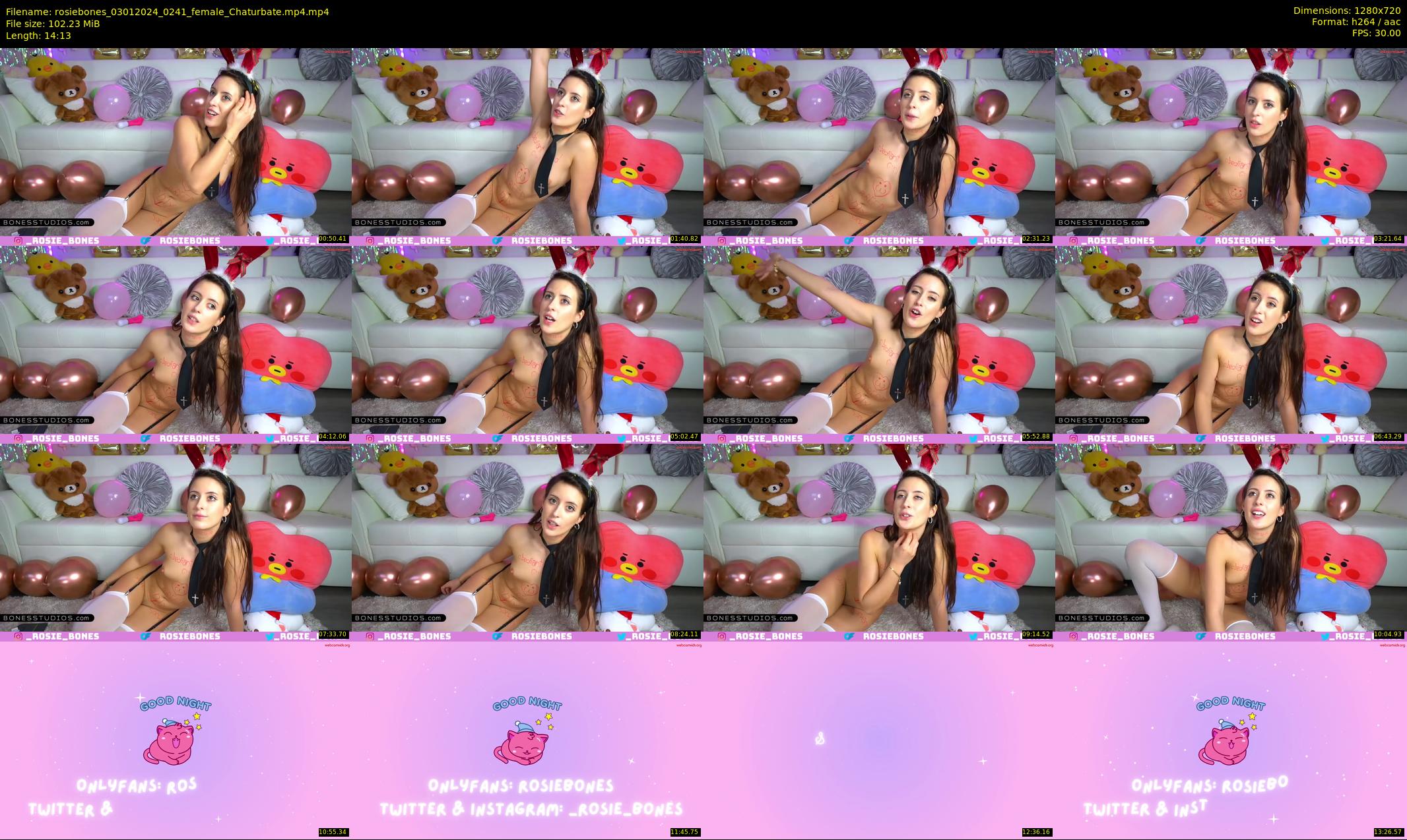 rosiebones — 15 minute Chaturbate female cam show recording, 720p, Jan 3, 2024