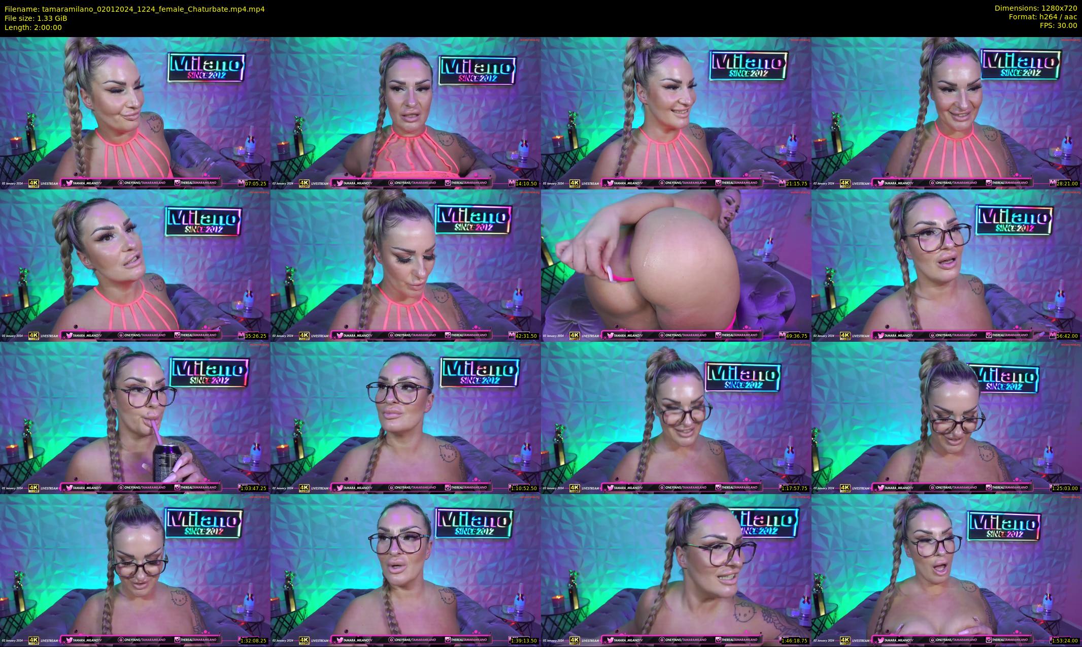 tamaramilano — 120 minute Chaturbate female cam show recording, 720p, Jan 2, 2024