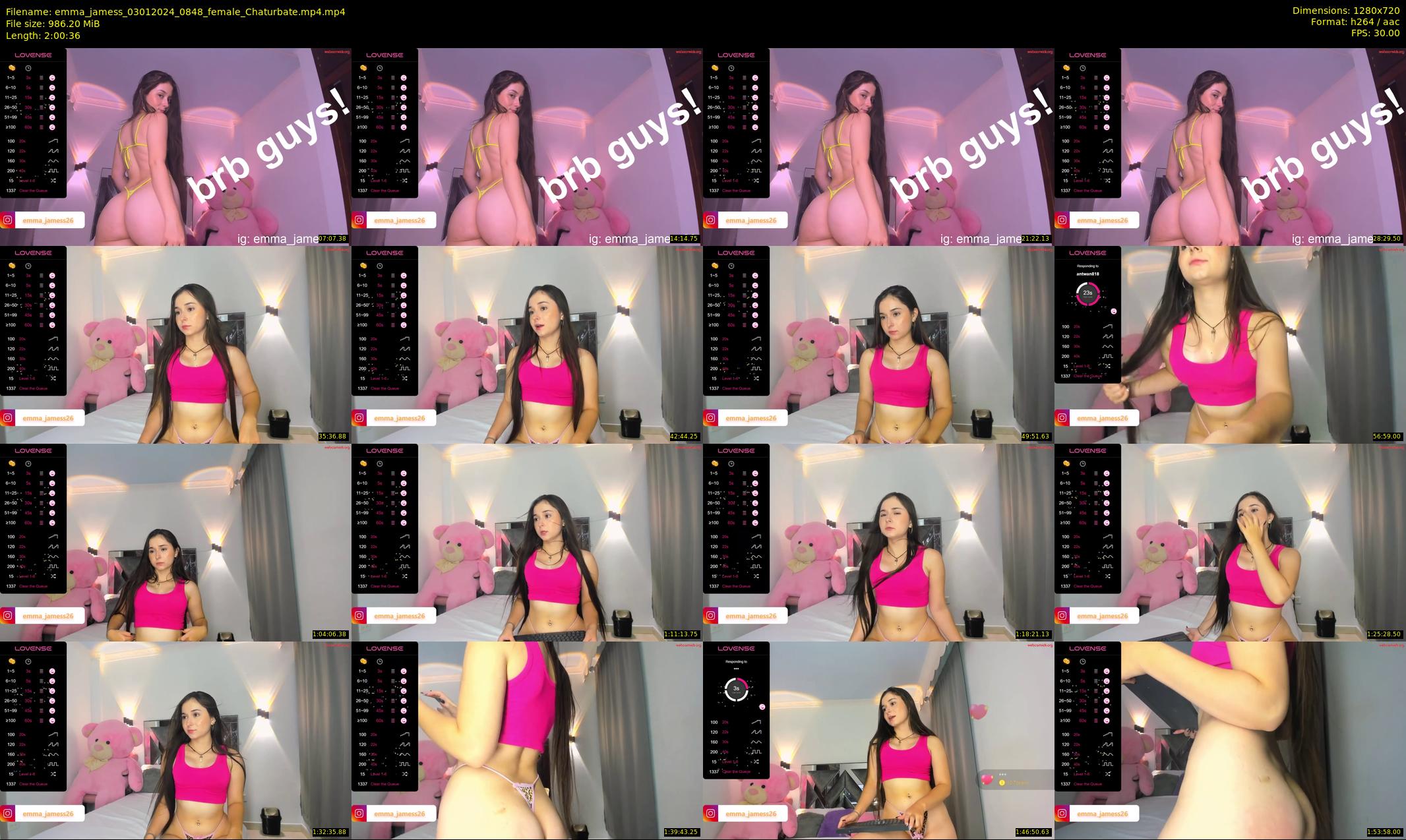 emma_jamess — 121 minute Chaturbate female cam show recording, 720p, Jan 3, 2024