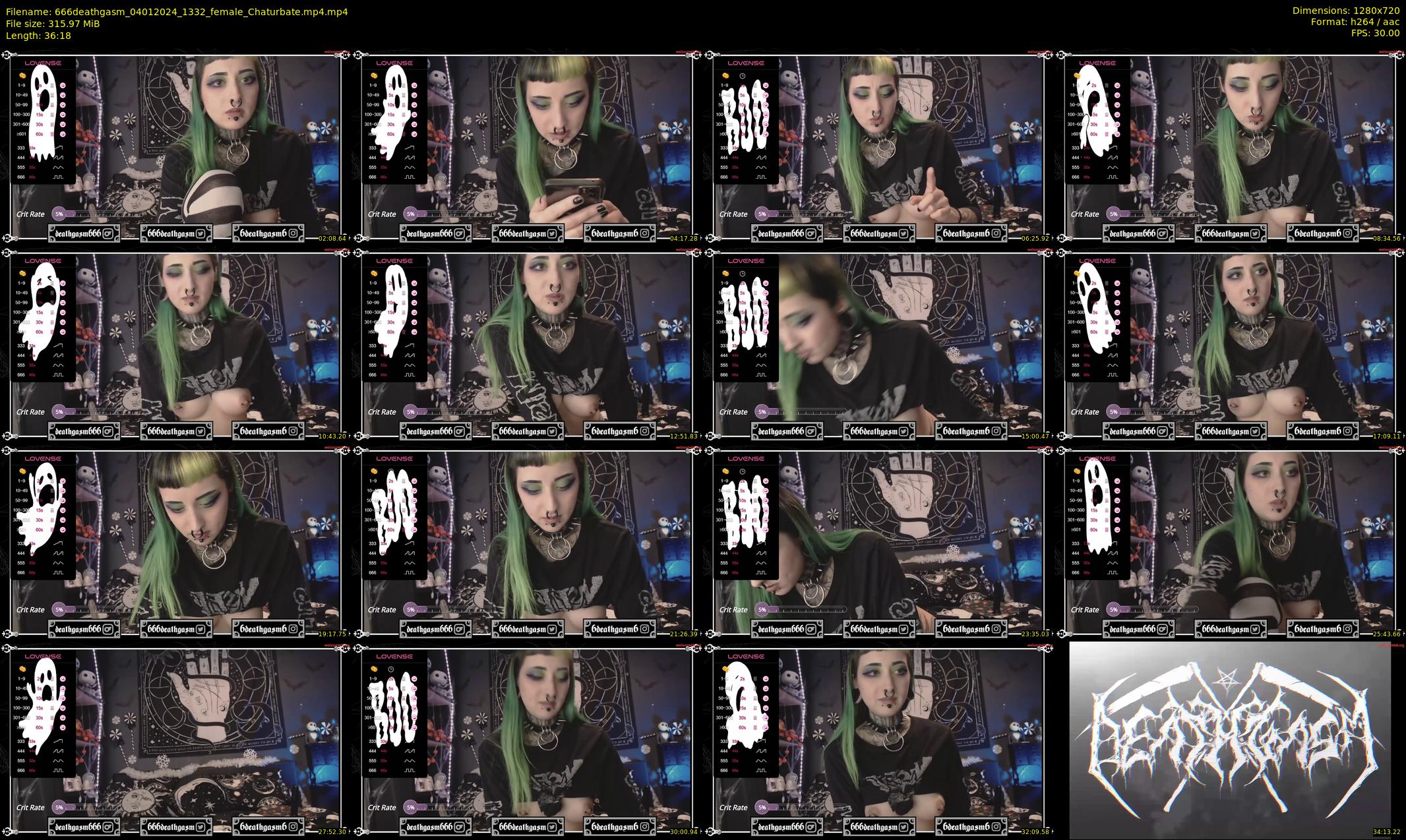 666deathgasm — 37 minute Chaturbate female cam show recording, 720p, Jan 4, 2024