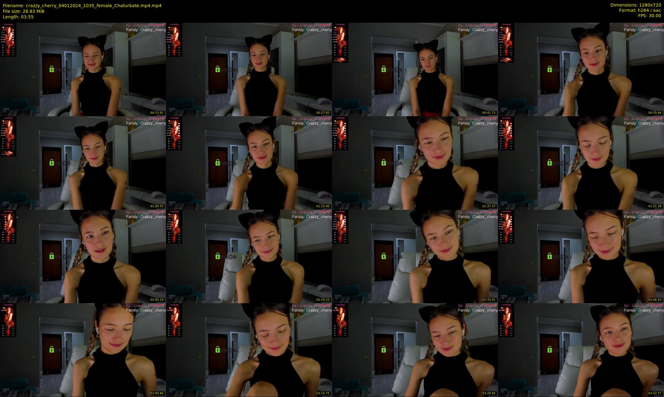 crazzy_cherry — 4 minute Chaturbate female cam show recording, 720p, Jan 4, 2024