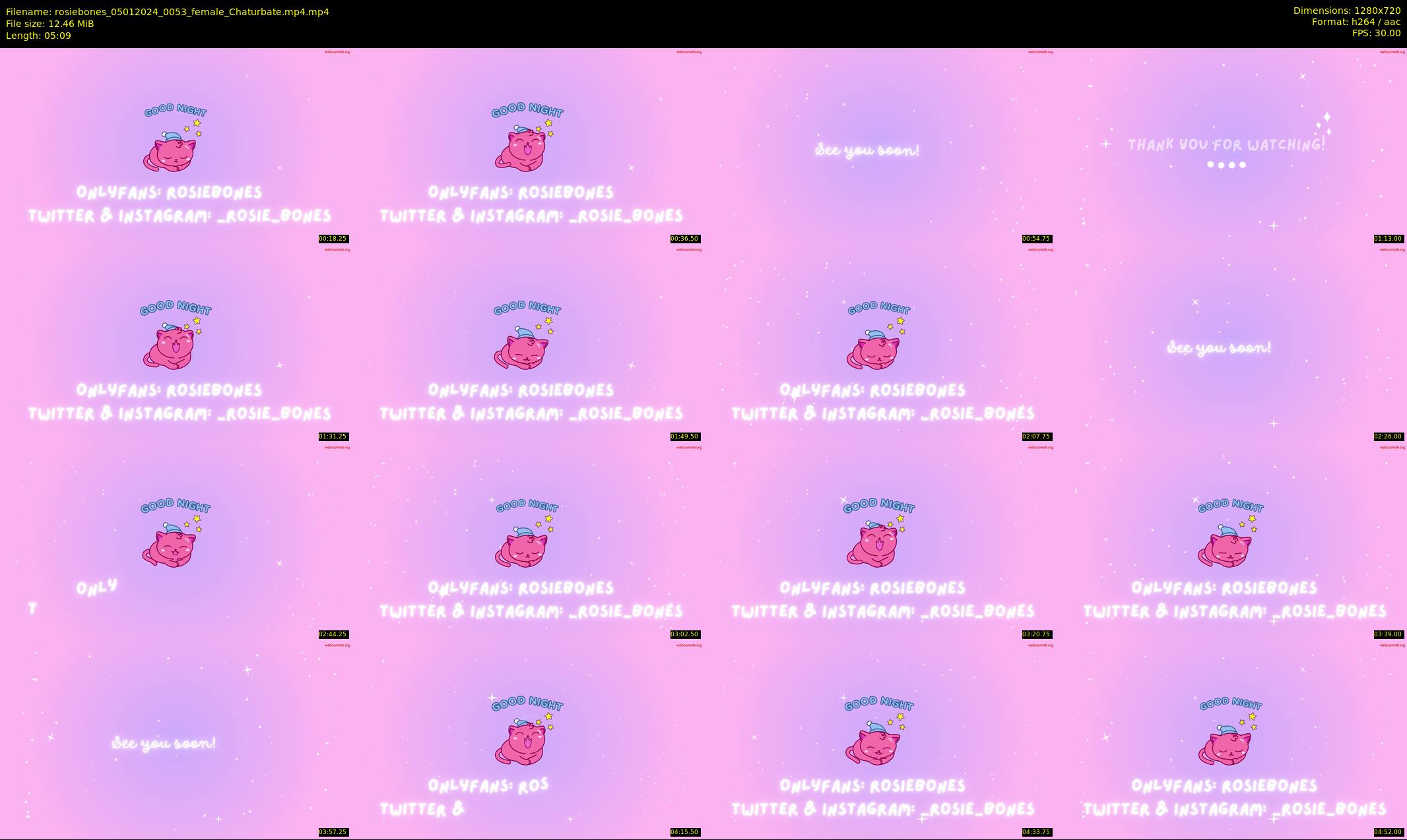 rosiebones — 6 minute Chaturbate female cam show recording, 720p, Jan 5, 2024