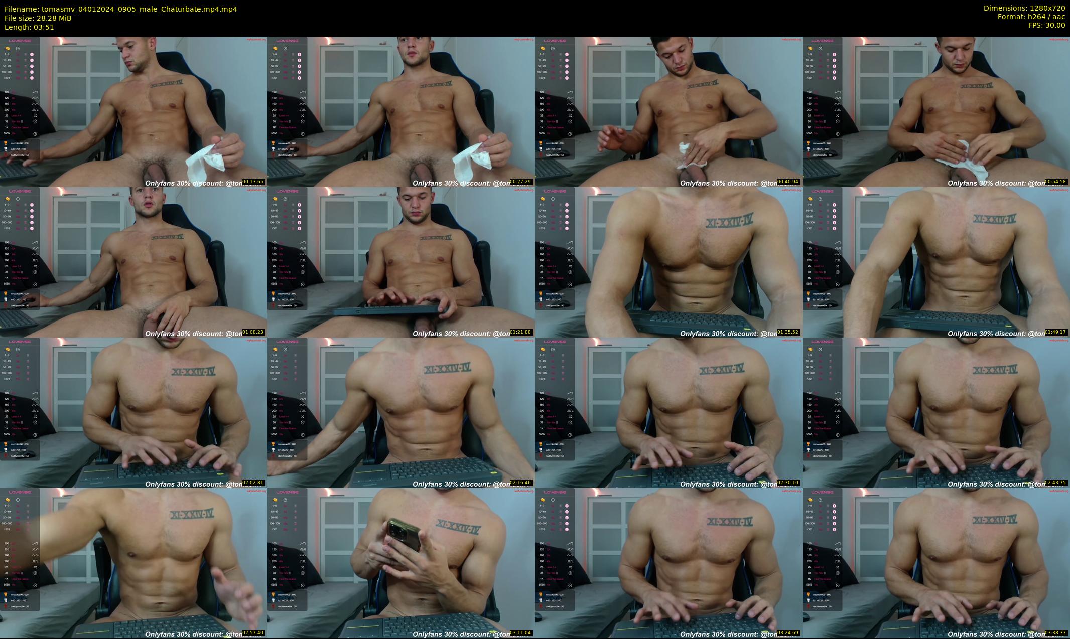 tomasmv — 4 minute Chaturbate male cam show recording, 720p, Jan 4, 2024