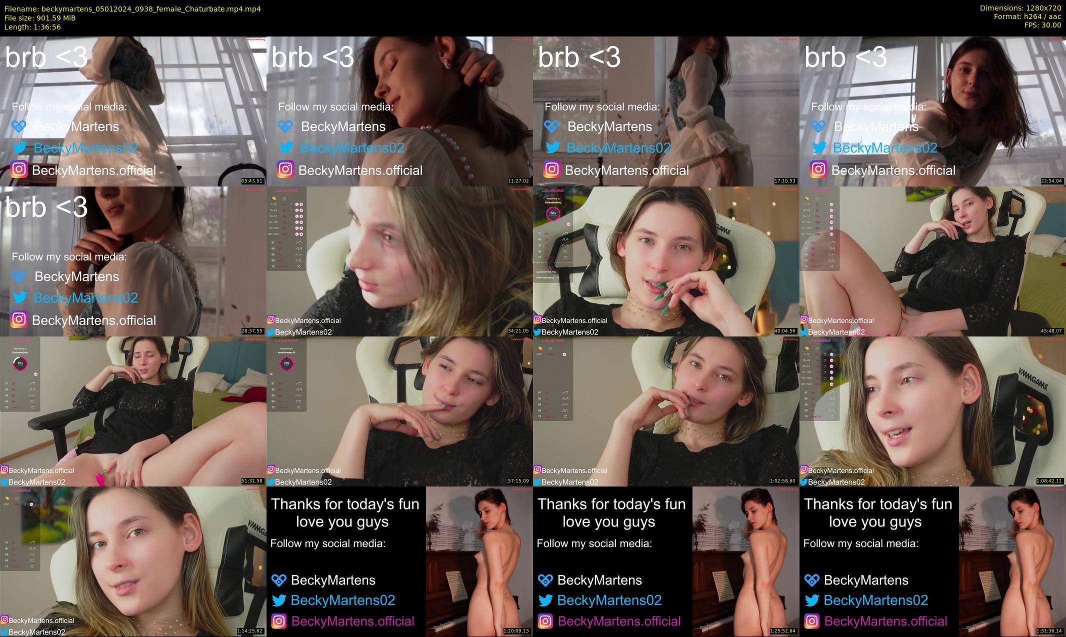 beckymartens — 97 minute Chaturbate female cam show recording, 720p, Jan 5, 2024