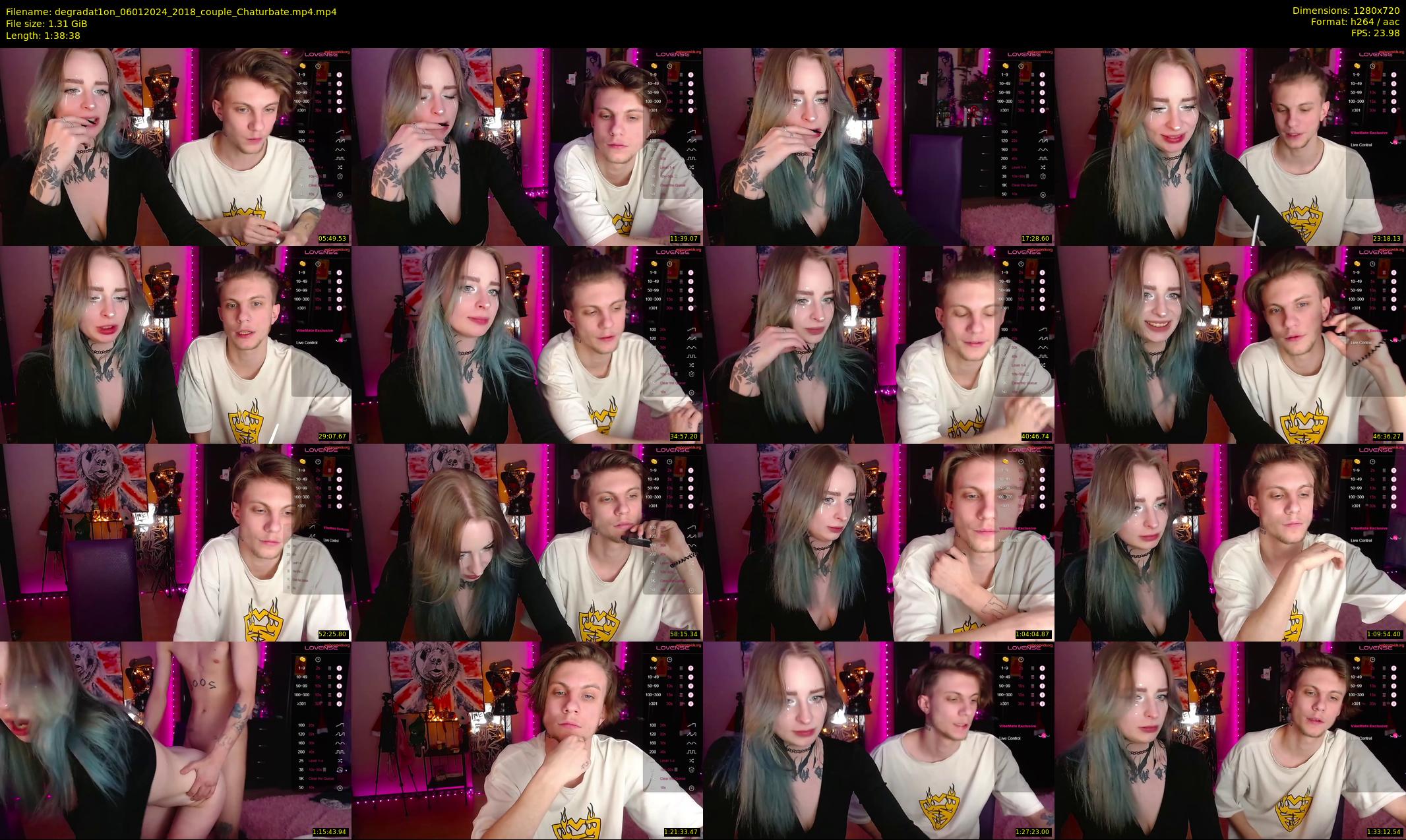 degradat1on — 99 minute Chaturbate couple cam show recording, 720p, Jan 6, 2024