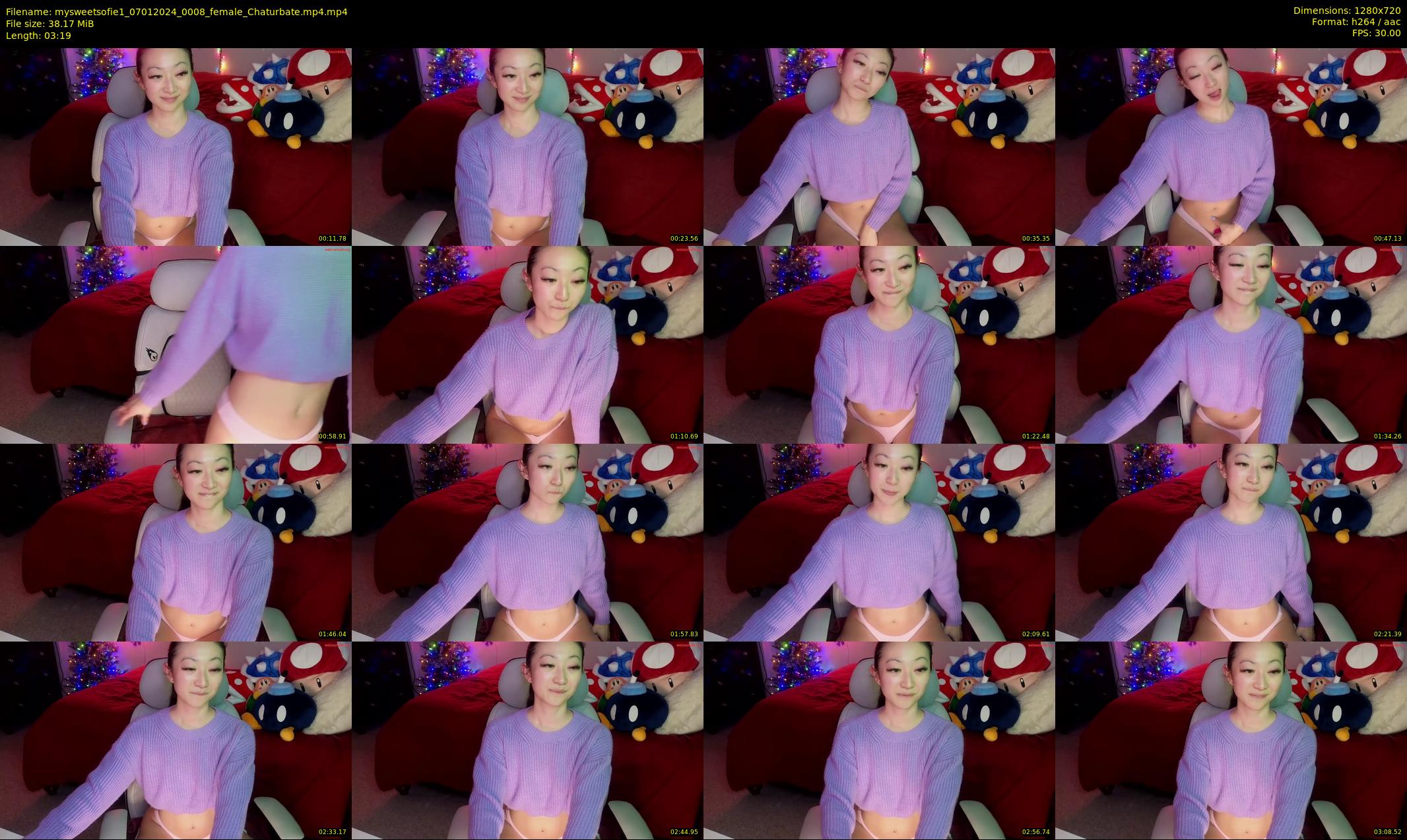 mysweetsofie1 — 4 minute Chaturbate female cam show recording, 720p, Jan 7, 2024