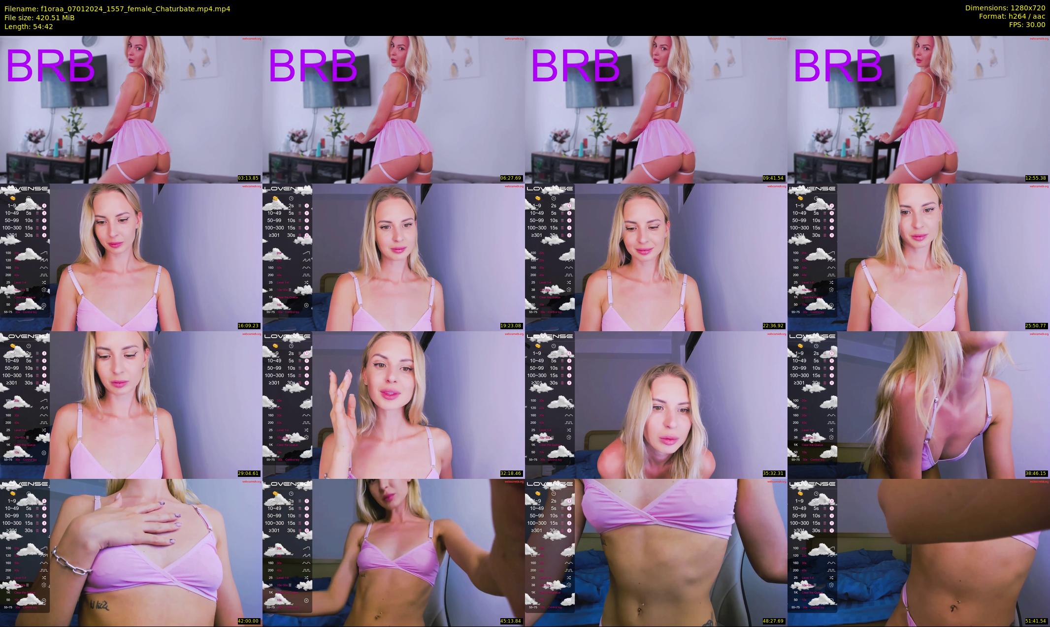 f1oraa — 55 minute Chaturbate female cam show recording, 720p, Jan 7, 2024