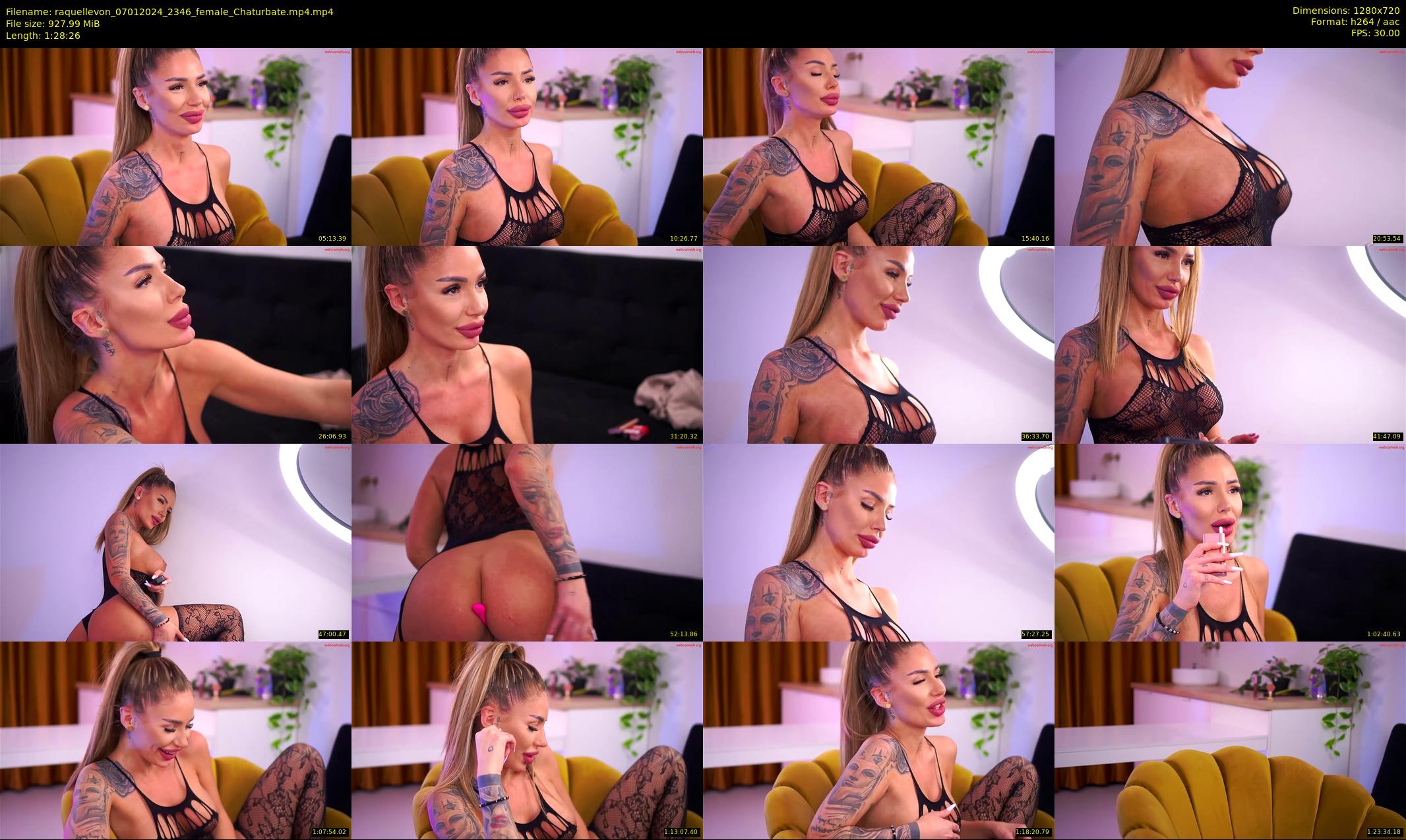 raquellevon — 89 minute Chaturbate female cam show recording, 720p, Jan 7, 2024
