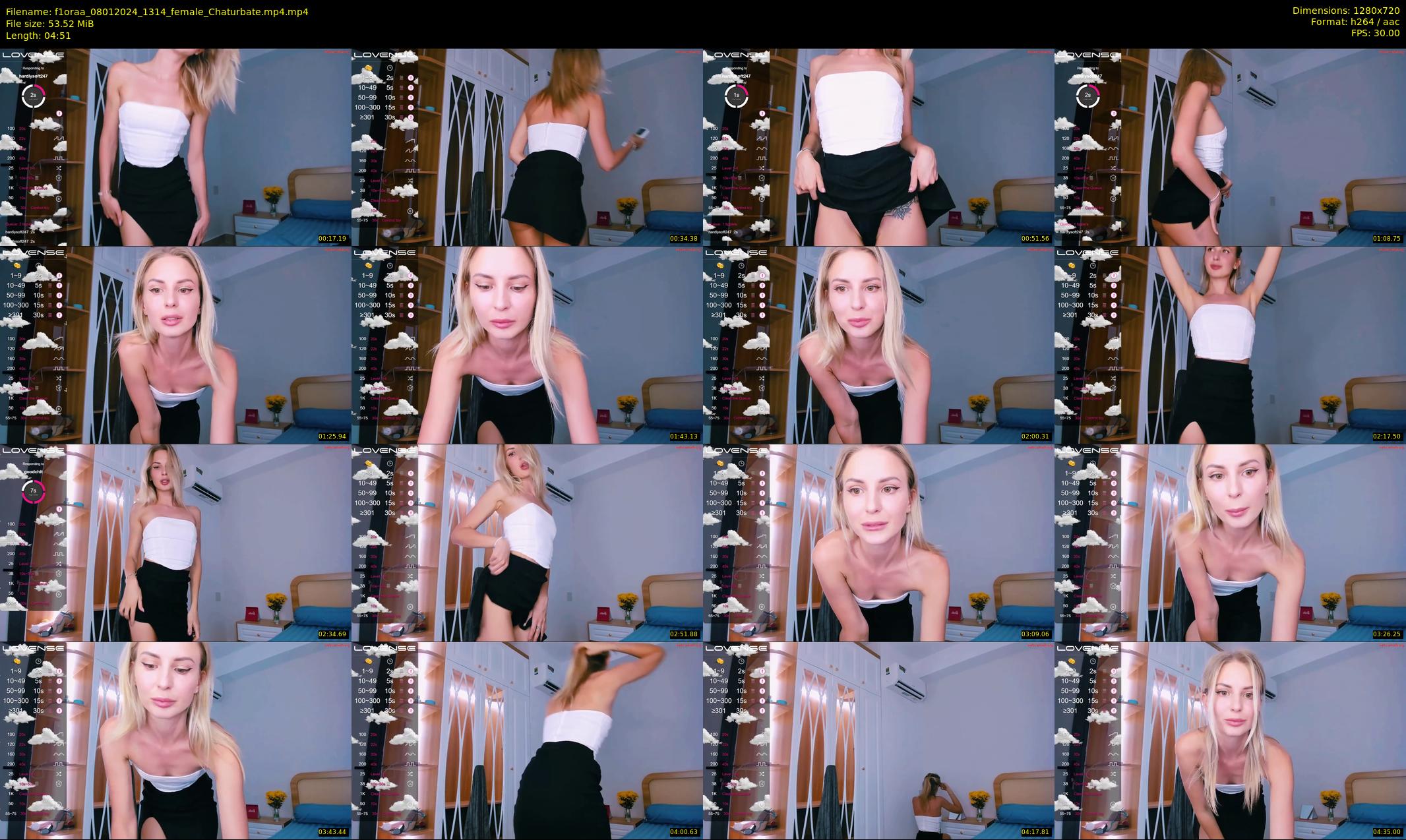 f1oraa — 5 minute Chaturbate female cam show recording, 720p, Jan 8, 2024