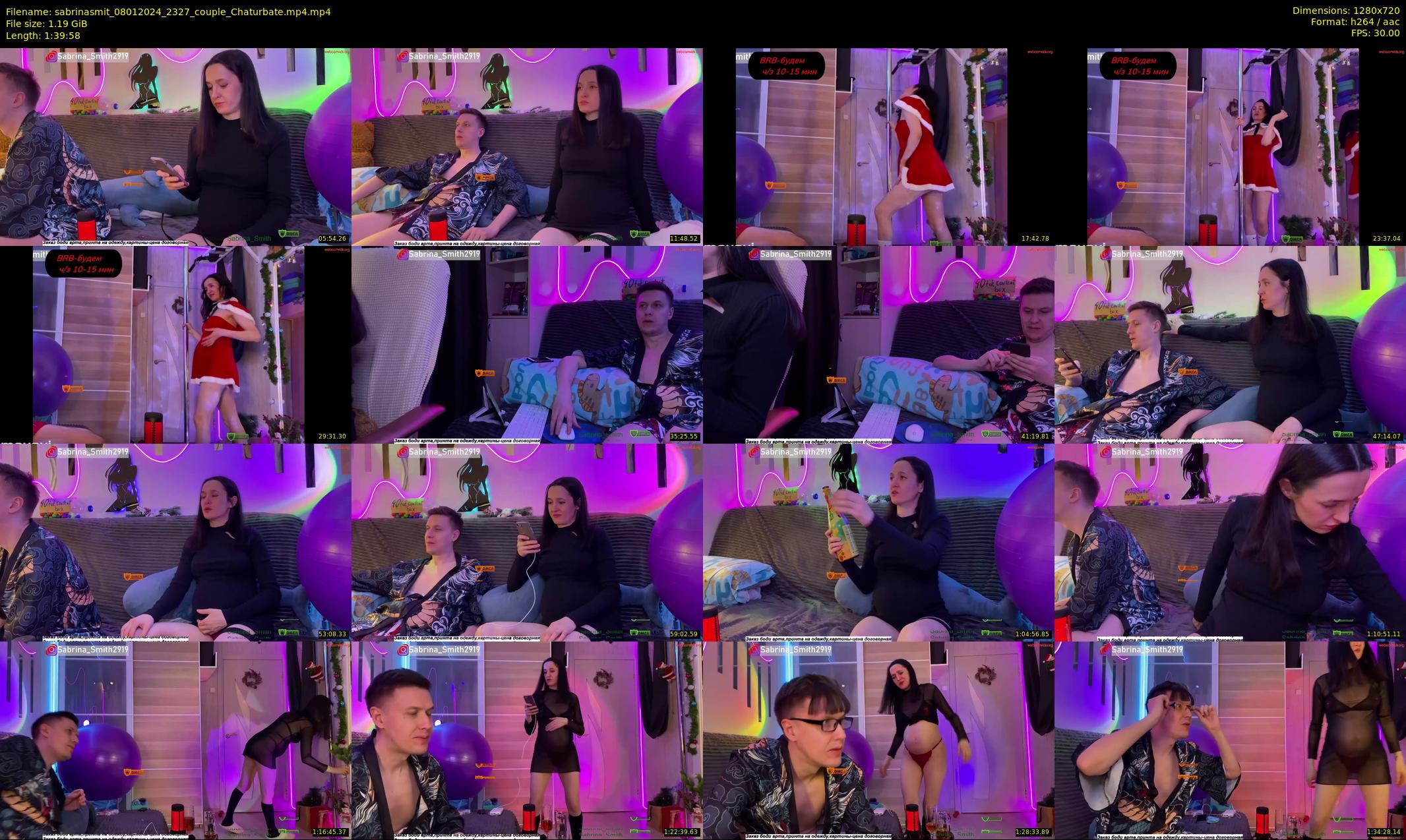 sabrinasmit — 100 minute Chaturbate couple cam show recording, 720p, Jan 8, 2024