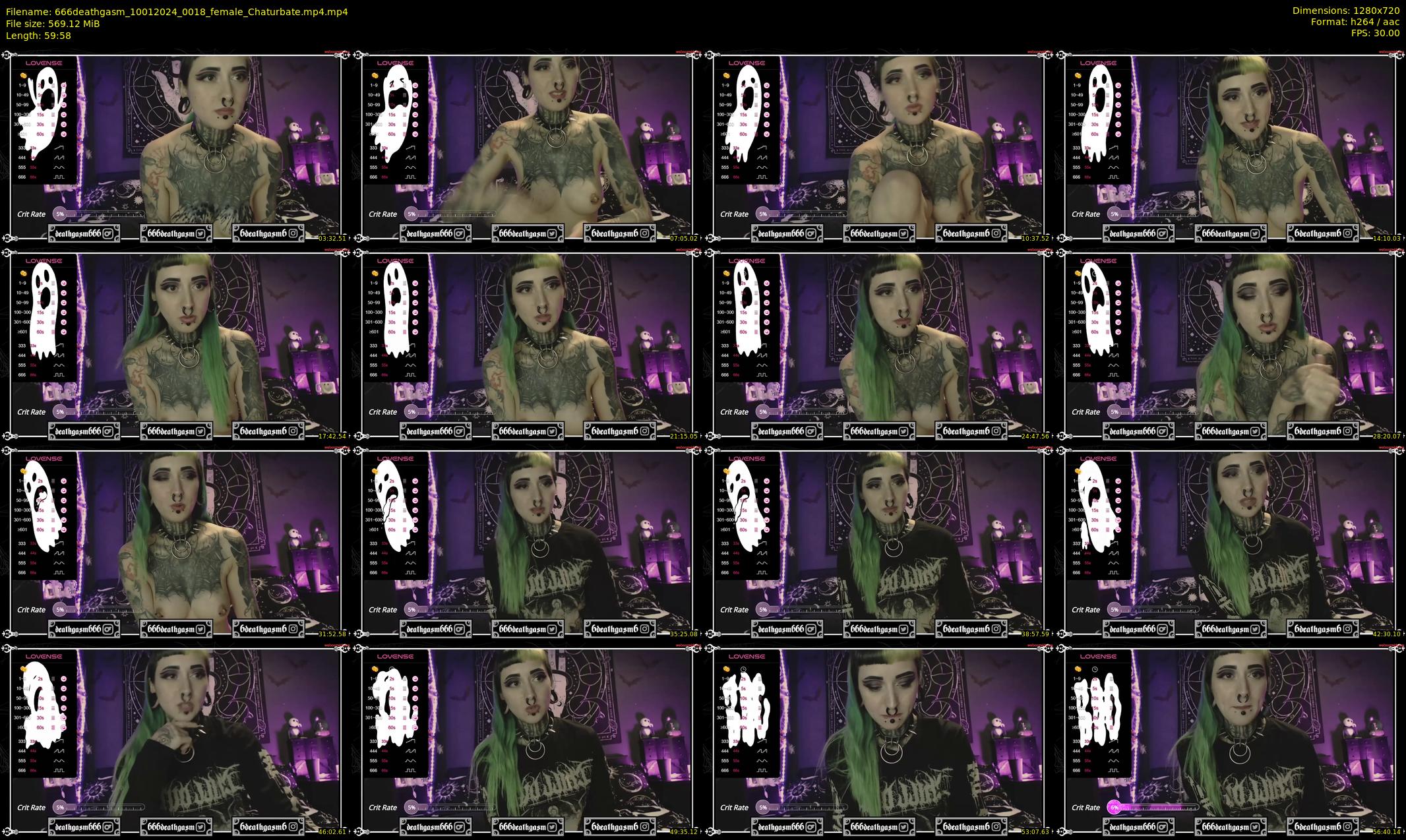 666deathgasm — 60 minute Chaturbate female cam show recording, 720p, Jan 10, 2024