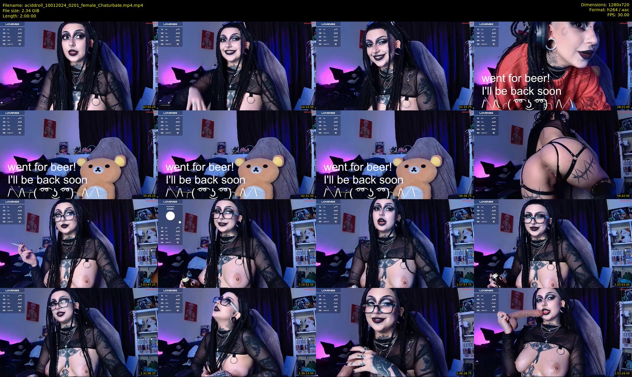 aciddroll — 120 minute Chaturbate female cam show recording, 720p, Jan 10, 2024
