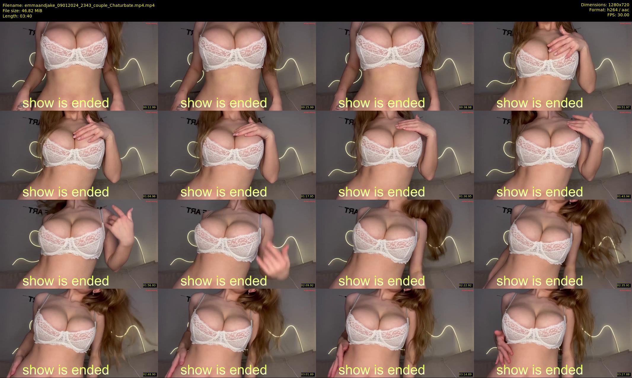 emmaandjake — 4 minute Chaturbate couple cam show recording, 720p, Jan 9, 2024