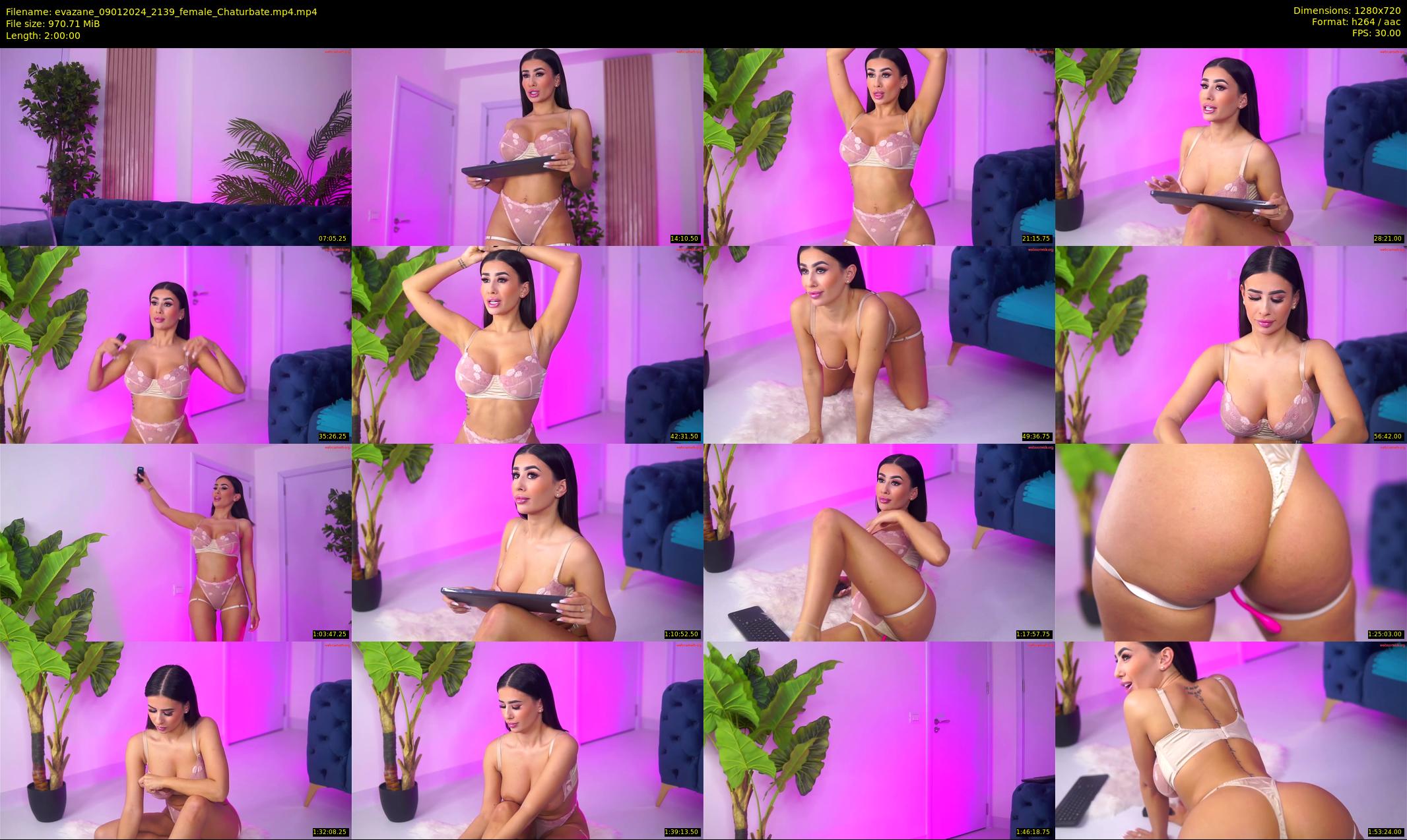 evazane — 120 minute Chaturbate female cam show recording, 720p, Jan 9, 2024