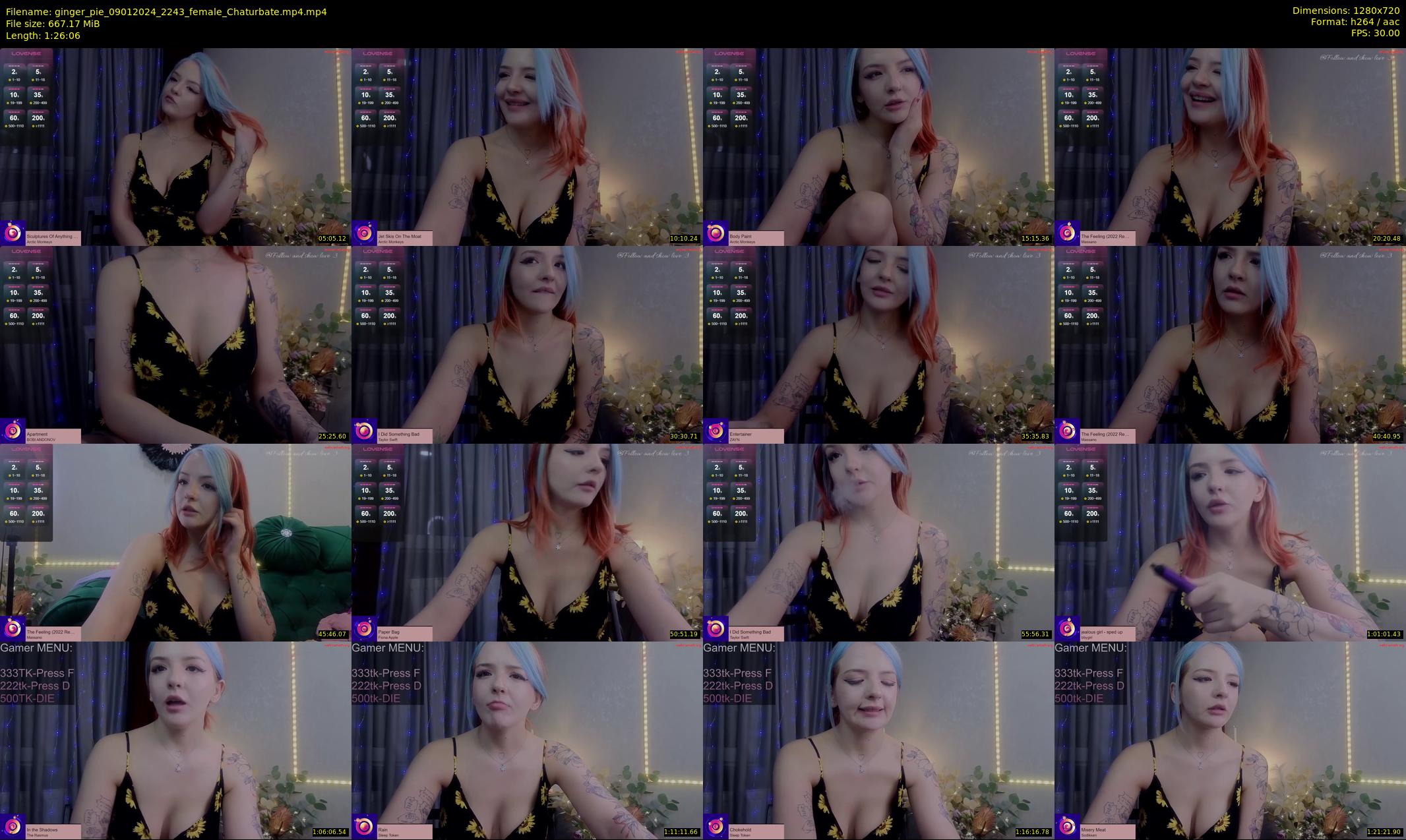 ginger_pie — 87 minute Chaturbate female cam show recording, 720p, Jan 9, 2024