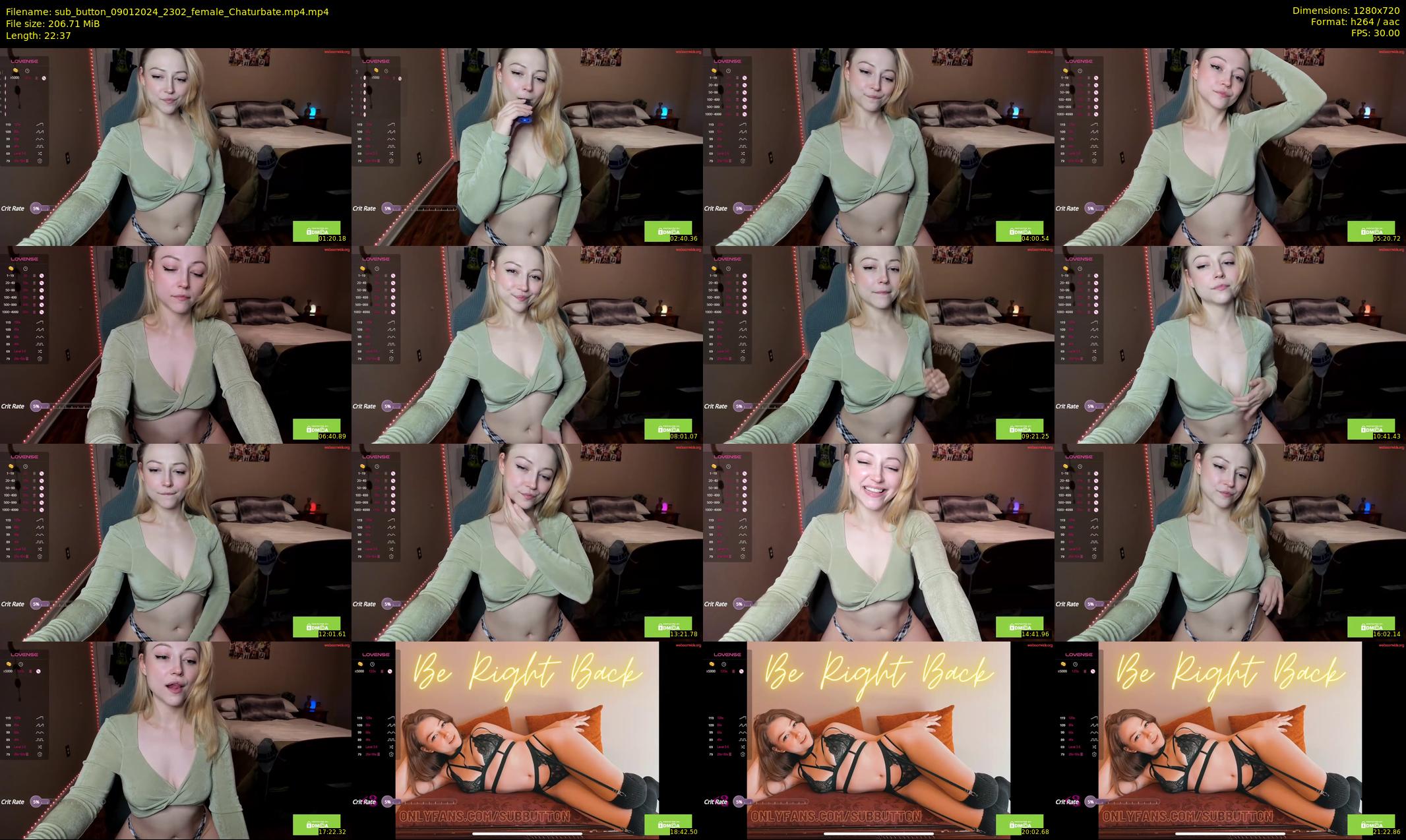 sub_button — 23 minute Chaturbate female cam show recording, 720p, Jan 9, 2024