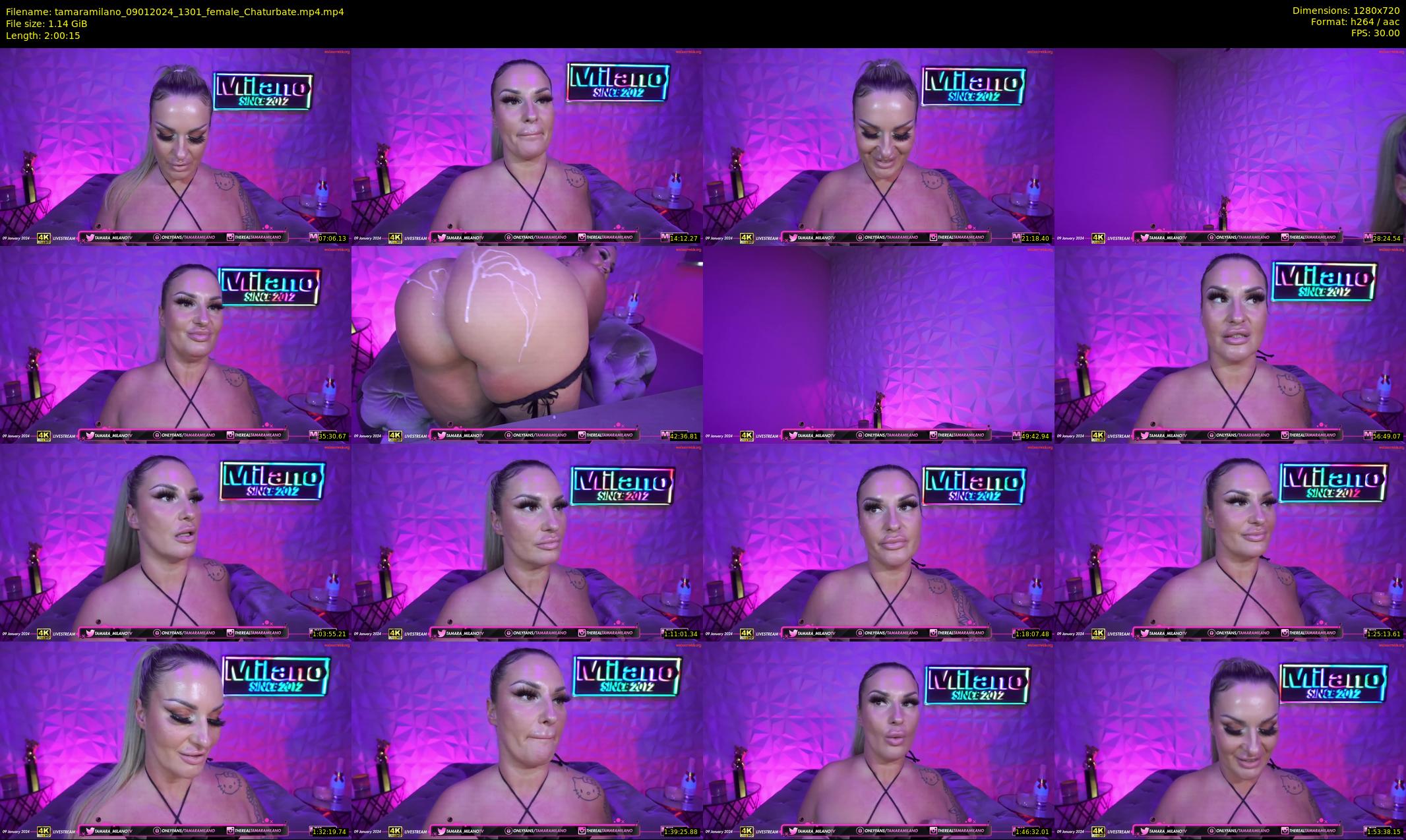 tamaramilano — 121 minute Chaturbate female cam show recording, 720p, Jan 9, 2024