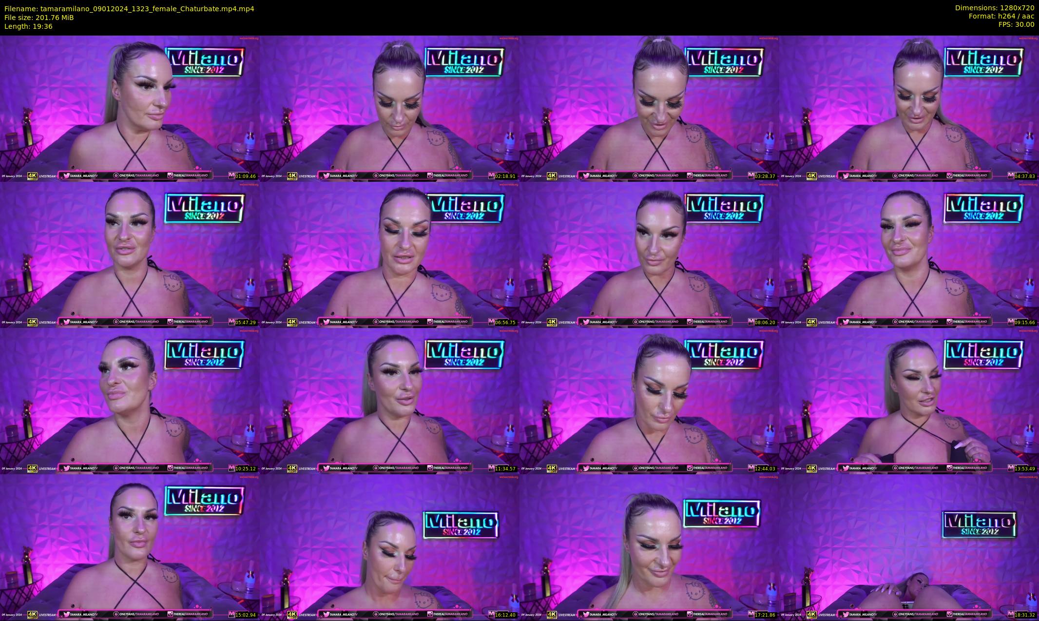 tamaramilano — 20 minute Chaturbate female cam show recording, 720p, Jan 9, 2024