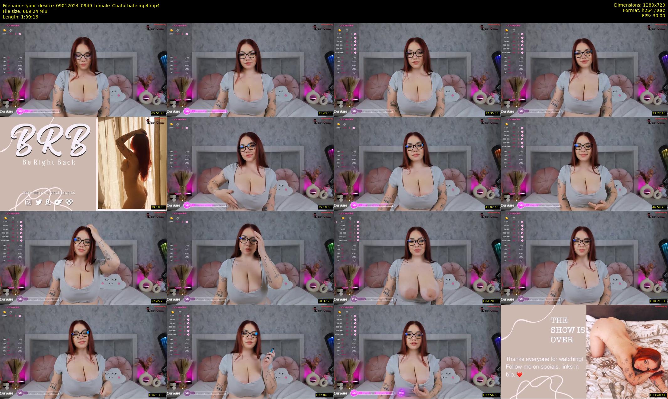 your_desirre — 100 minute Chaturbate female cam show recording, 720p, Jan 9, 2024