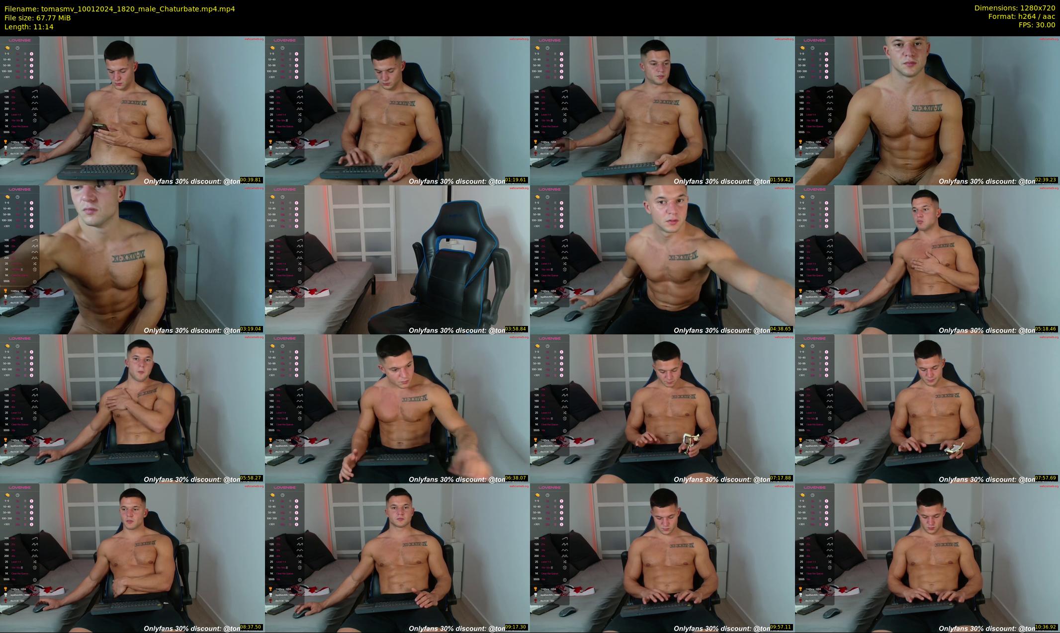 tomasmv — 12 minute Chaturbate male cam show recording, 720p, Jan 10, 2024