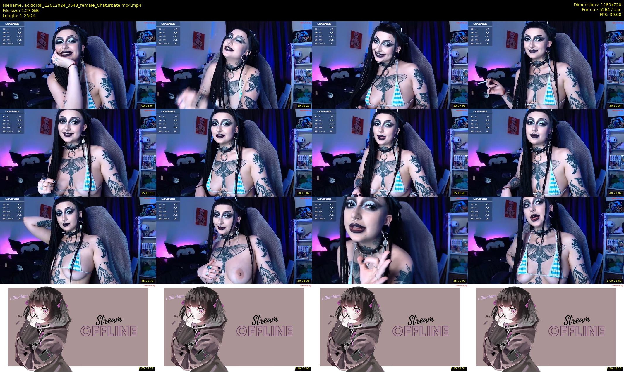 aciddroll — 86 minute Chaturbate female cam show recording, 720p, Jan 12, 2024