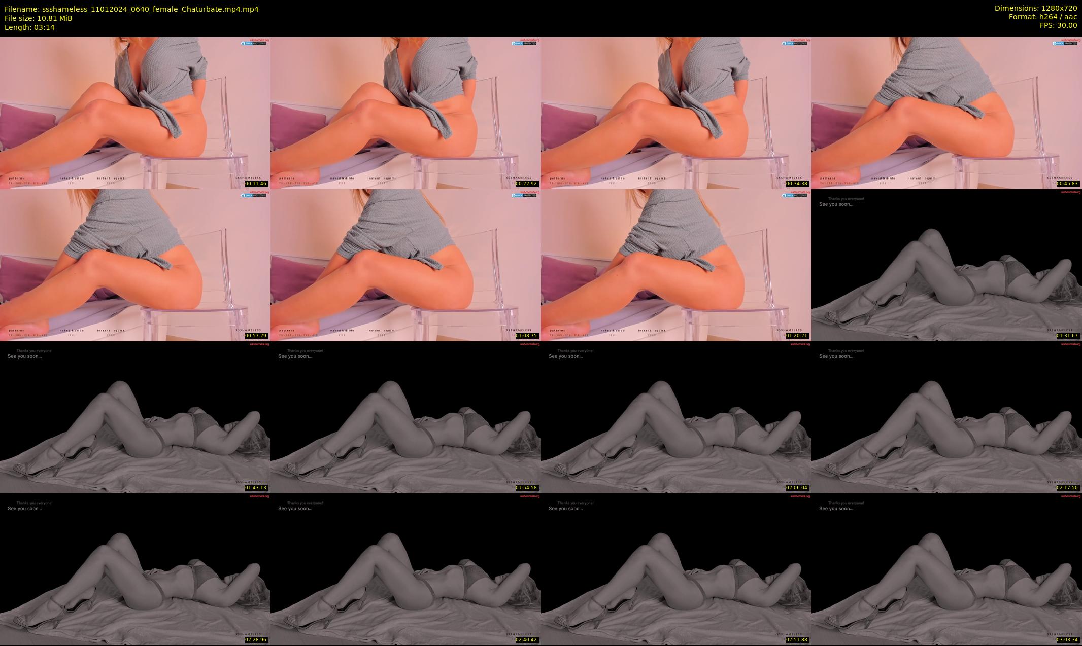 ssshameless — 4 minute Chaturbate female cam show recording, 720p, Jan 11, 2024