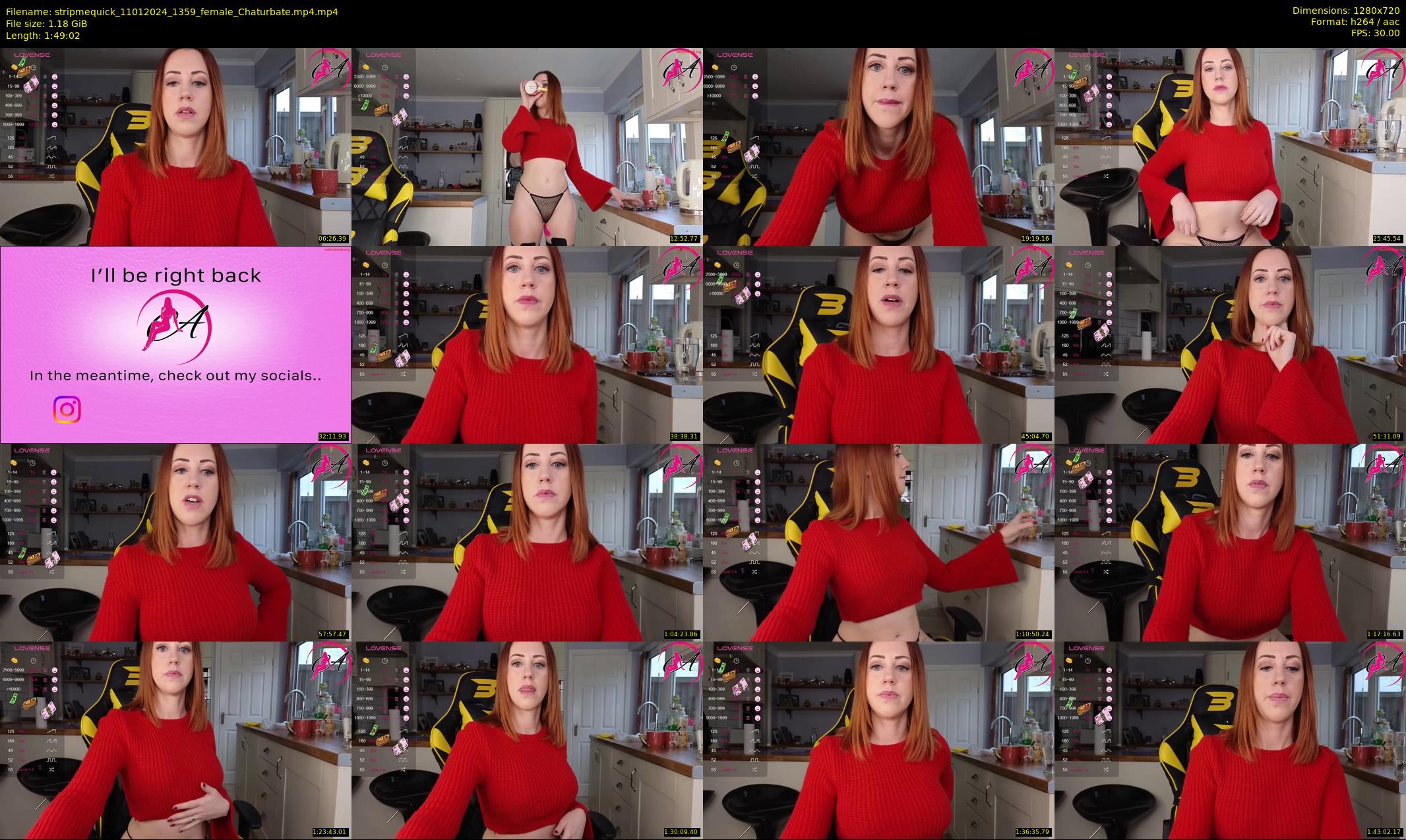 stripmequick — 110 minute Chaturbate female cam show recording, 720p, Jan 11, 2024
