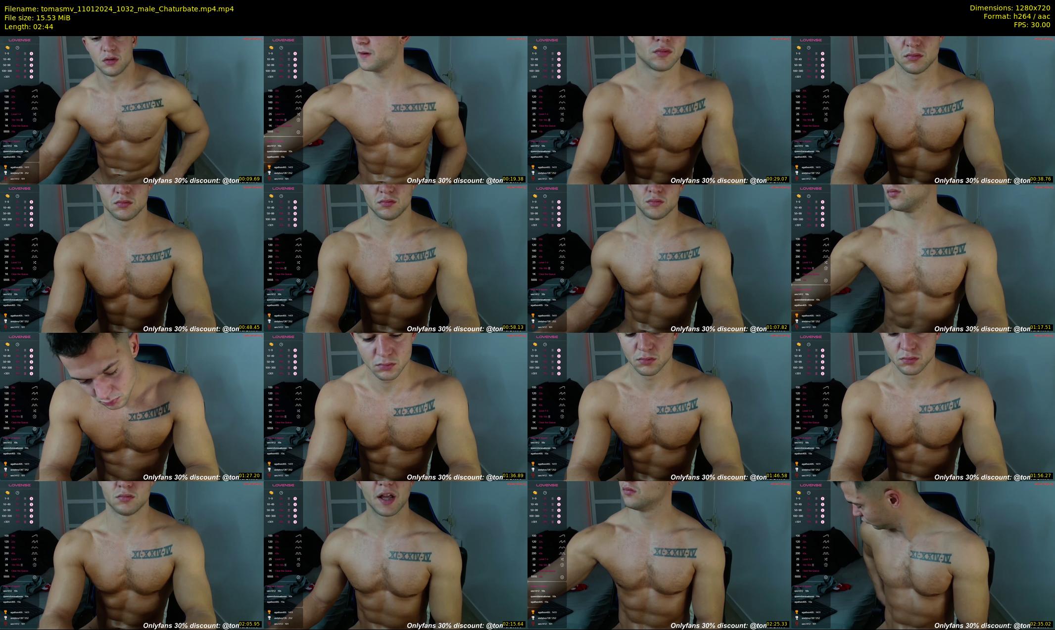 tomasmv — 3 minute Chaturbate male cam show recording, 720p, Jan 11, 2024