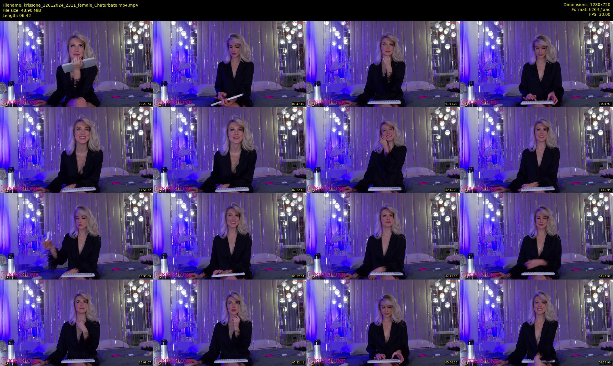 krissone — 7 minute Chaturbate female cam show recording, 720p, Jan 12, 2024