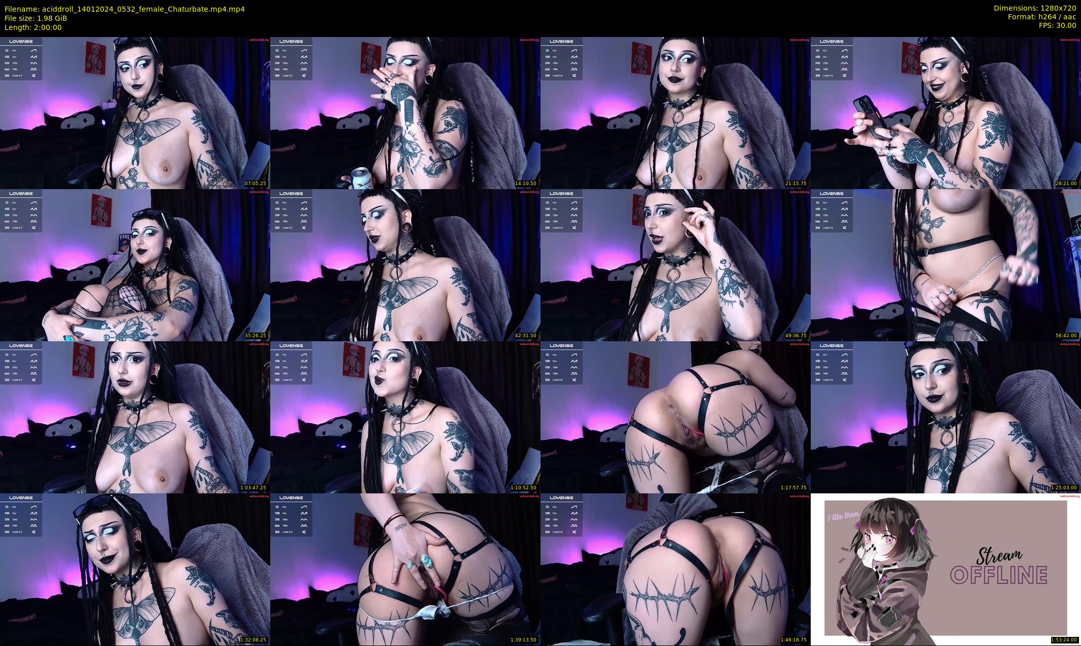 aciddroll — 120 minute Chaturbate female cam show recording, 720p, Jan 14, 2024