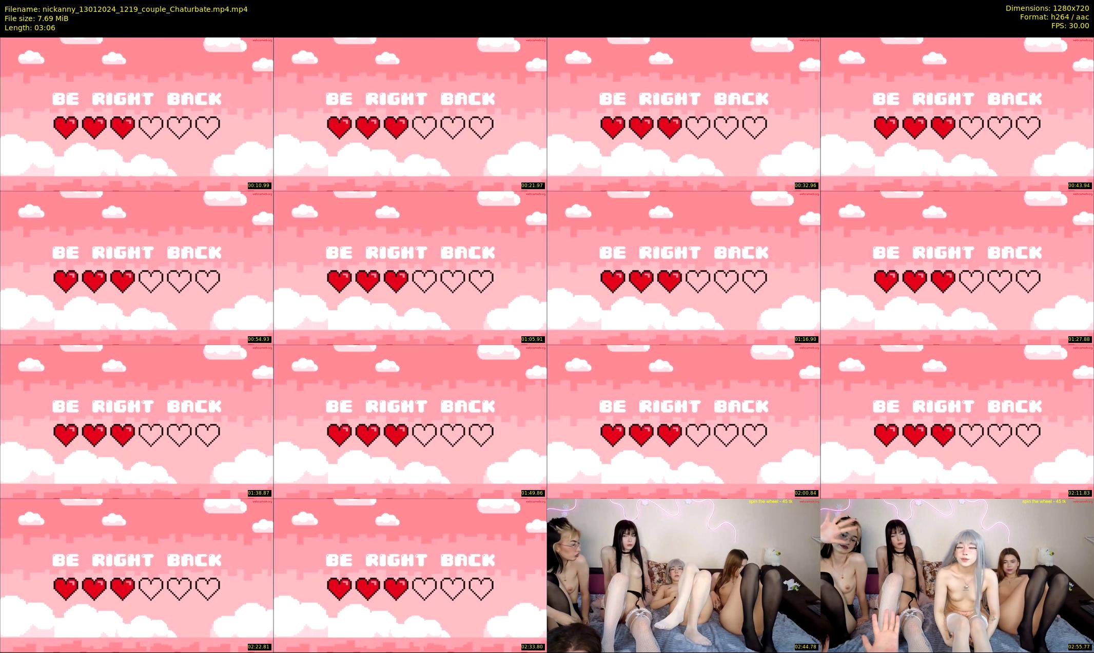 nickanny — 4 minute Chaturbate couple cam show recording, 720p, Jan 13, 2024