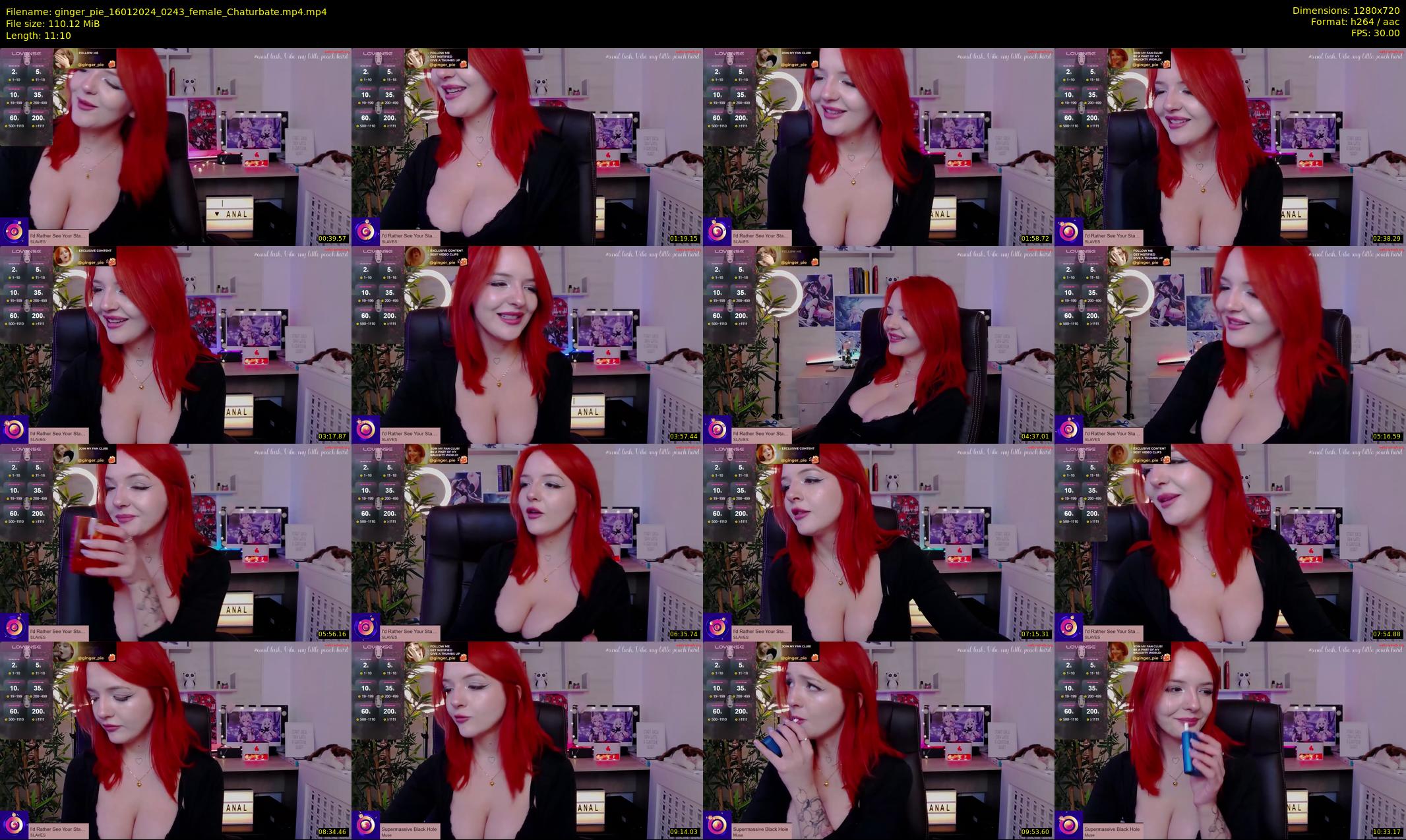 ginger_pie — 12 minute Chaturbate female cam show recording, 720p, Jan 16, 2024