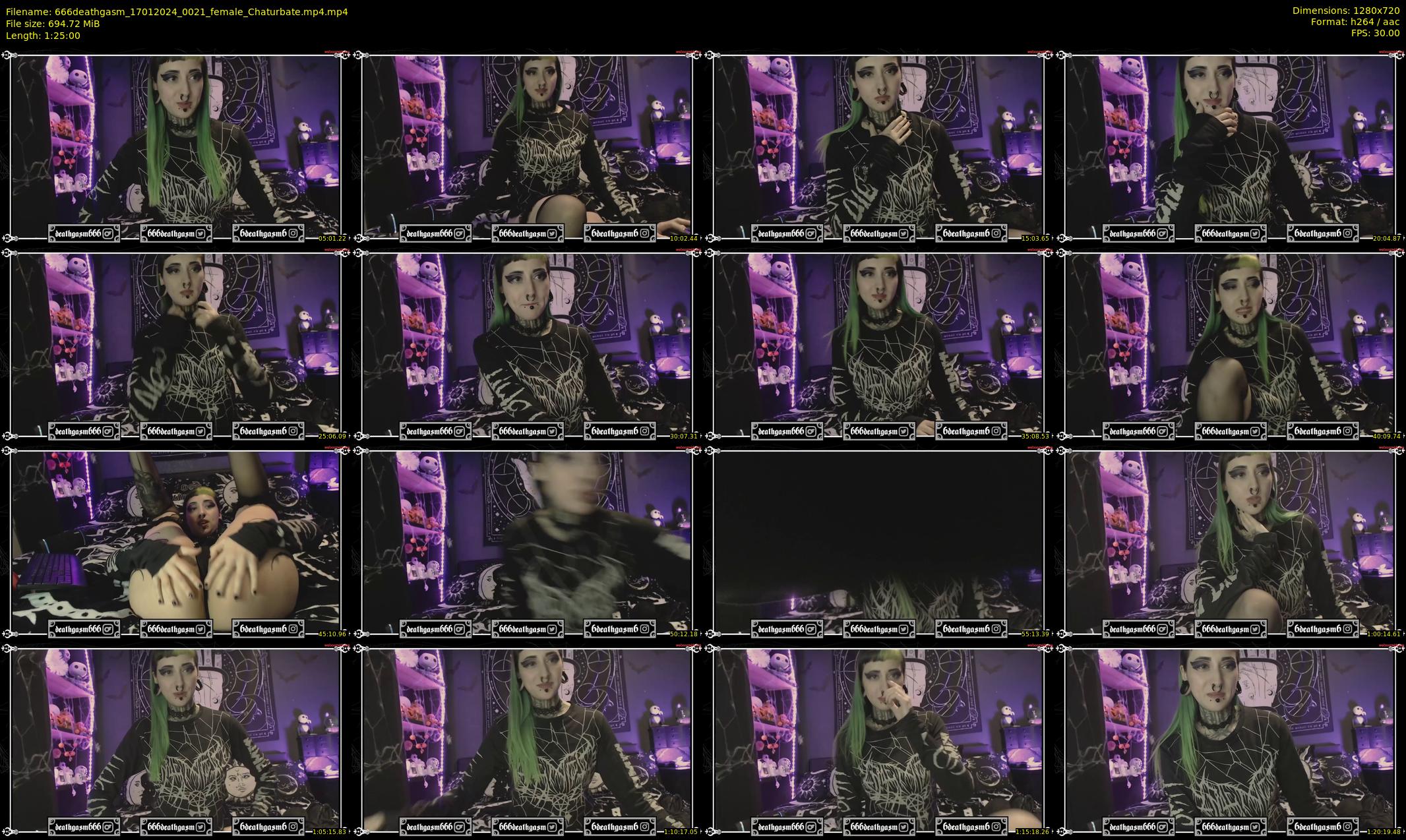 666deathgasm — 85 minute Chaturbate female cam show recording, 720p, Jan 17, 2024