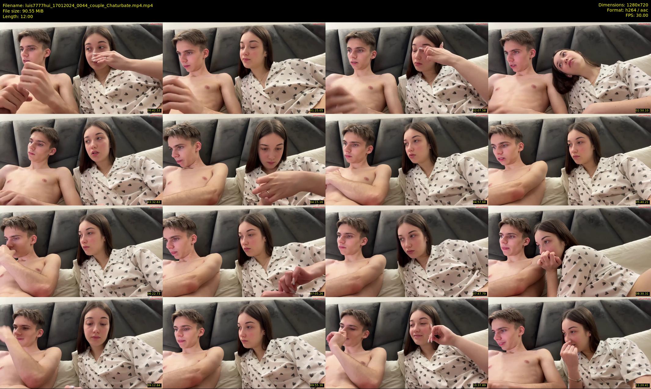 luis7777hui — 12 minute Chaturbate couple cam show recording, 720p, Jan 17, 2024