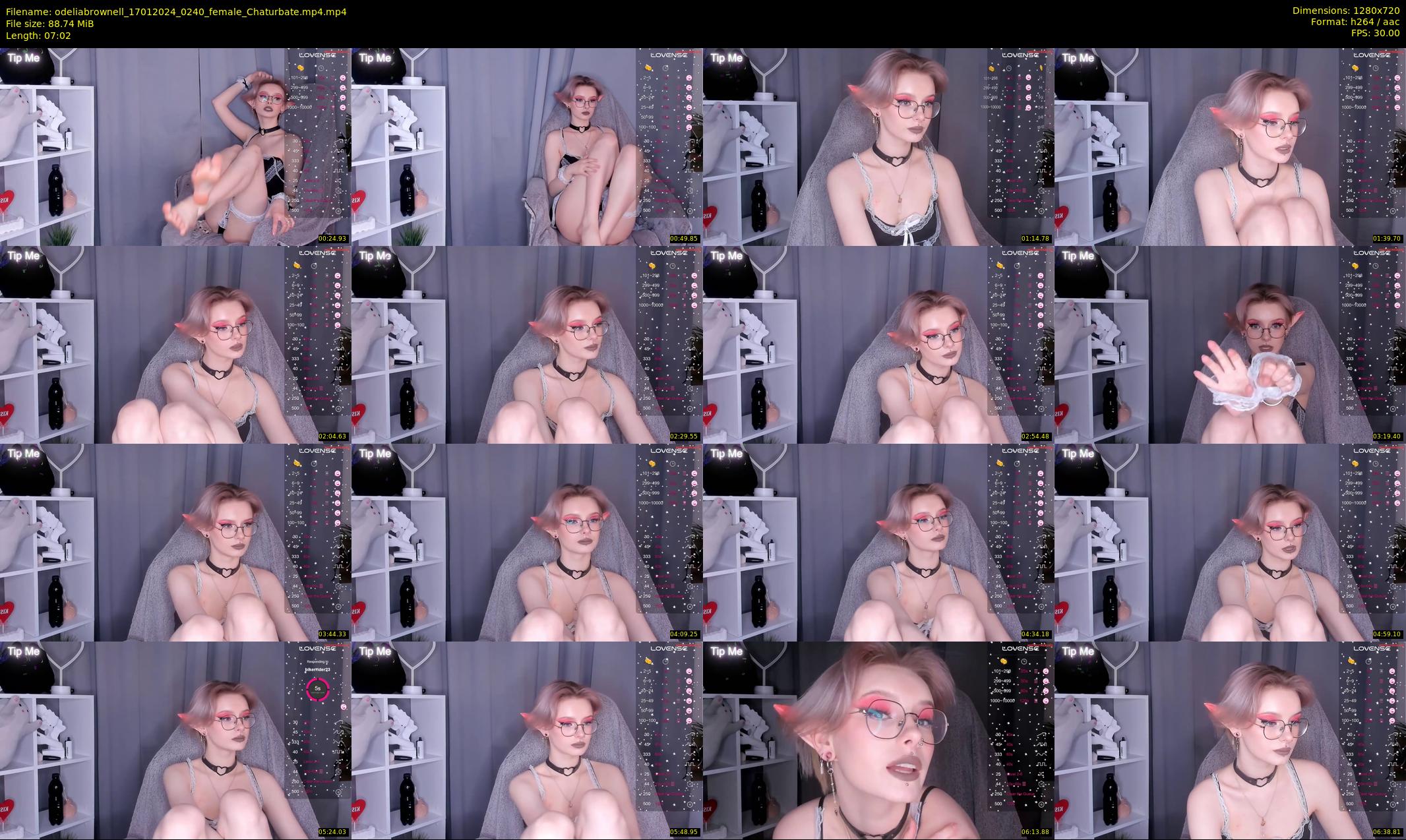odeliabrownell — 8 minute Chaturbate female cam show recording, 720p, Jan 17, 2024