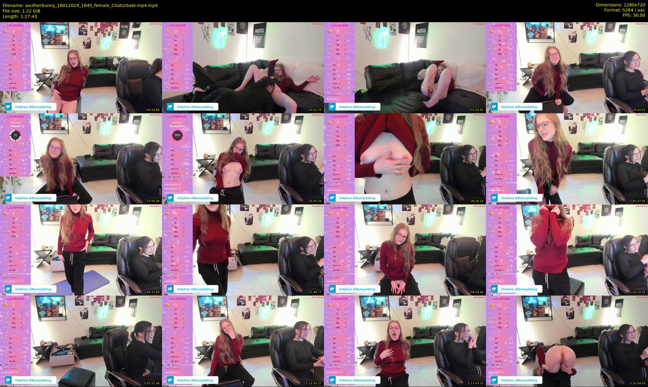 southerbunny — 88 minute Chaturbate female cam show recording, 720p, Jan 16, 2024