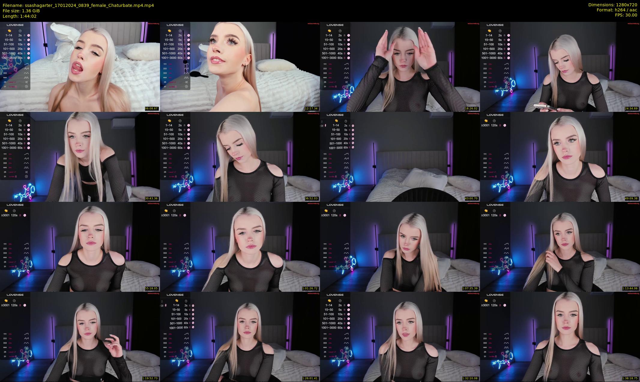 ssashagarter — 105 minute Chaturbate female cam show recording, 720p, Jan 17, 2024