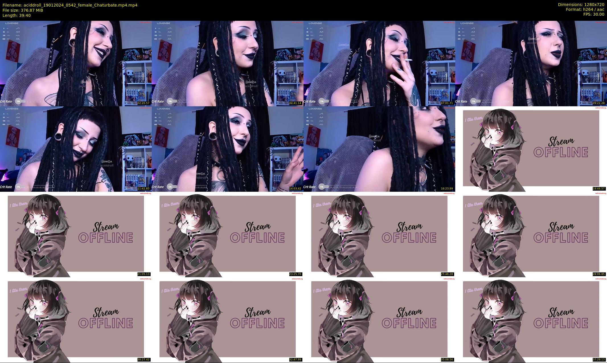 aciddroll — 40 minute Chaturbate female cam show recording, 720p, Jan 19, 2024