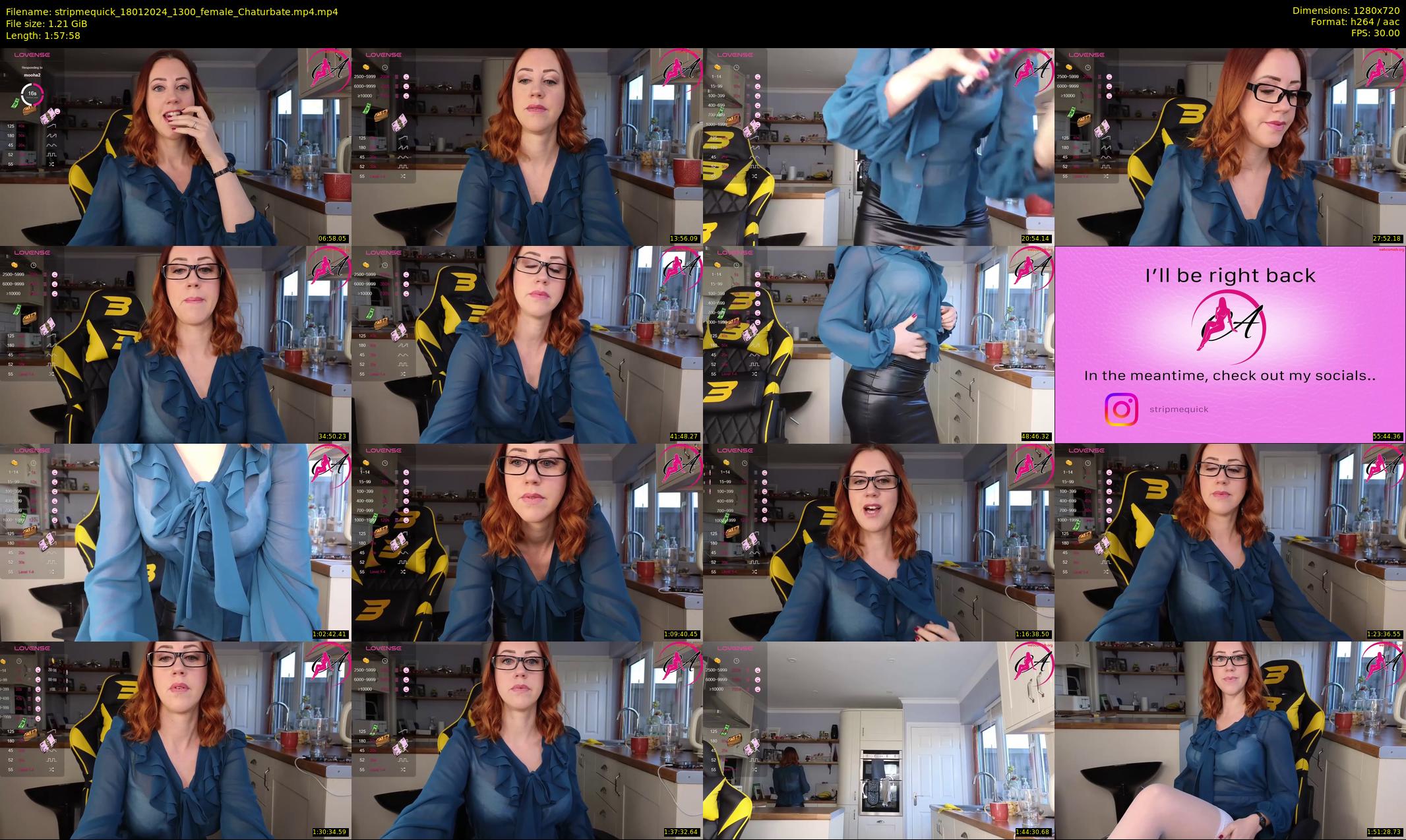 stripmequick — 118 minute Chaturbate female cam show recording, 720p, Jan 18, 2024